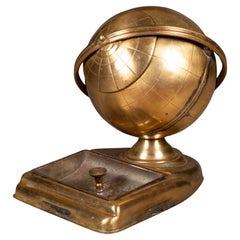 Brass Globe Cigarette Holder and Ashtray/Coin Dish, circa 1960
