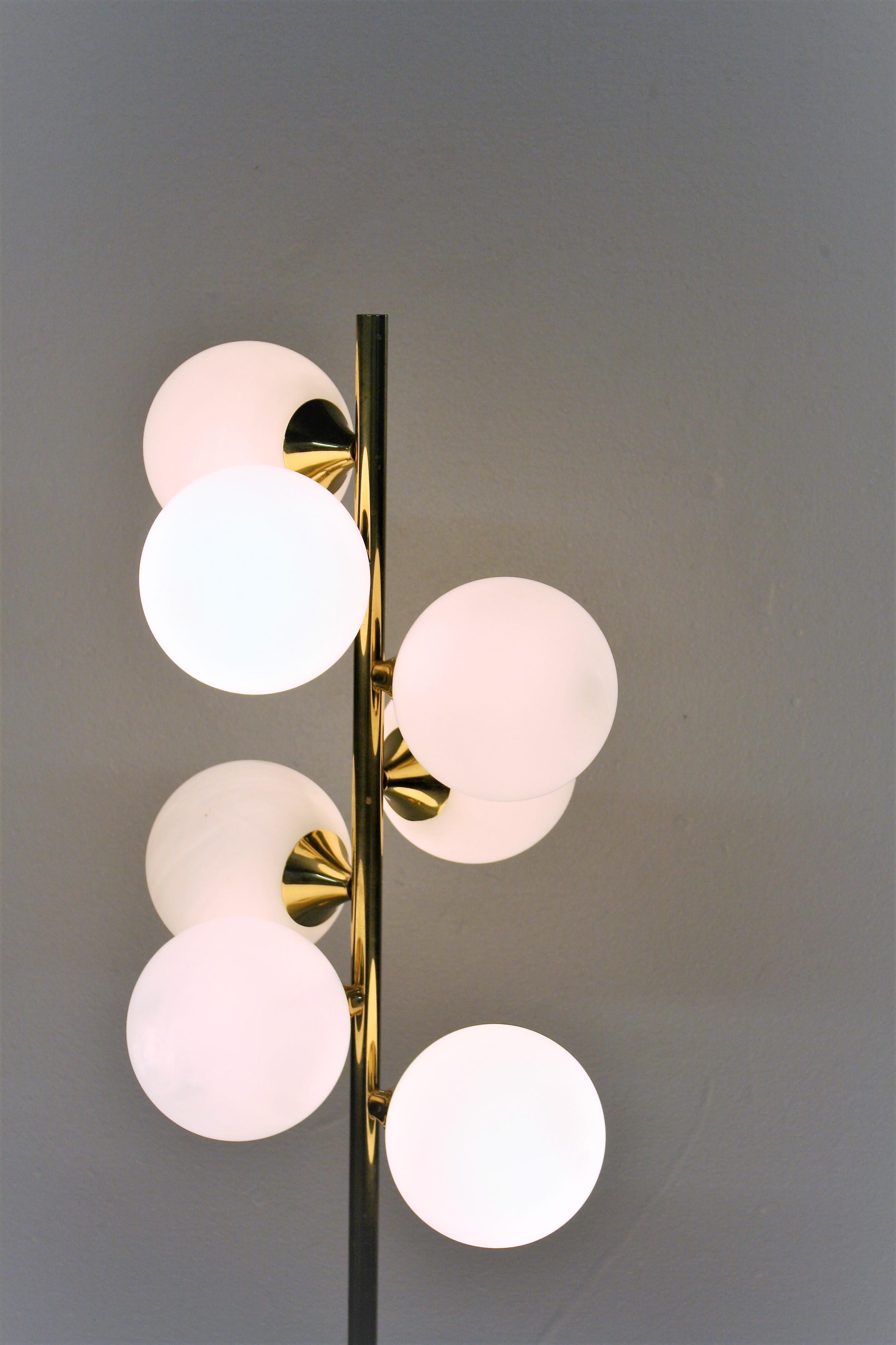 Brass Globe Floor Lamp, Italy, 1960s 2