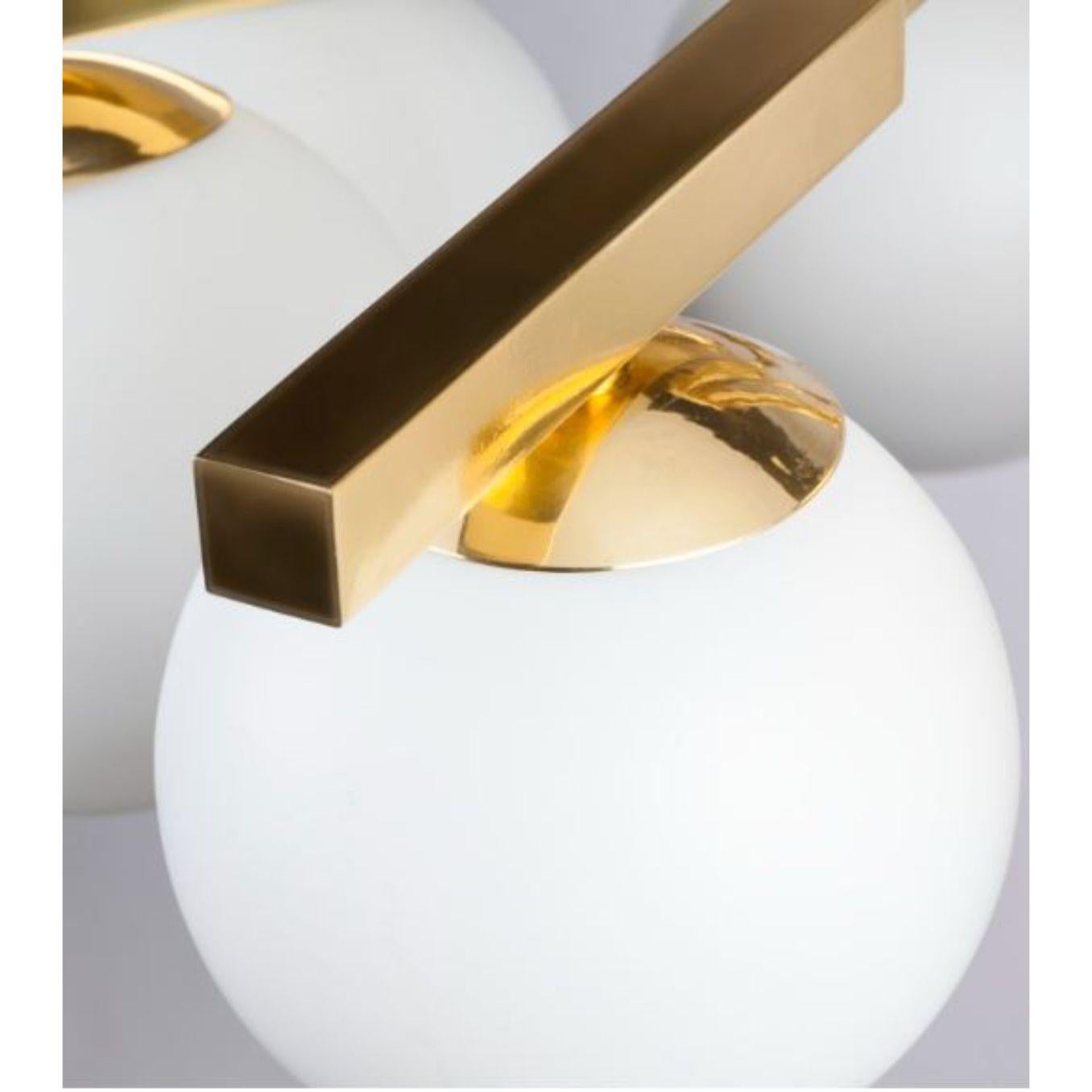 Contemporary Brass Globe I Suspension Lamp by Dooq For Sale