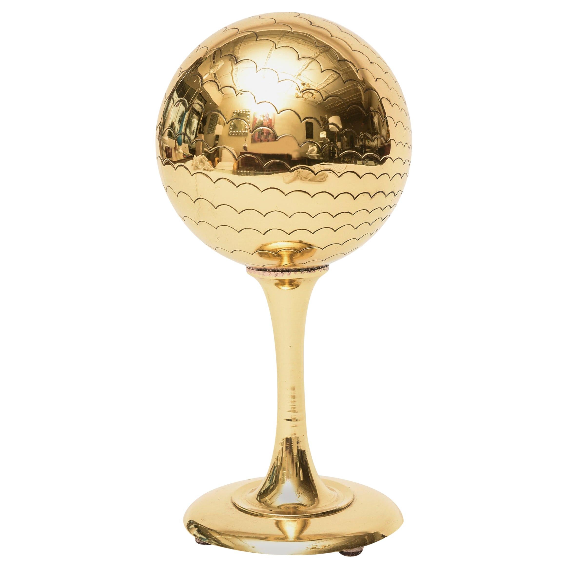 Brass Globe Sculpture or Object Mid-Century Modern Desk Accessory