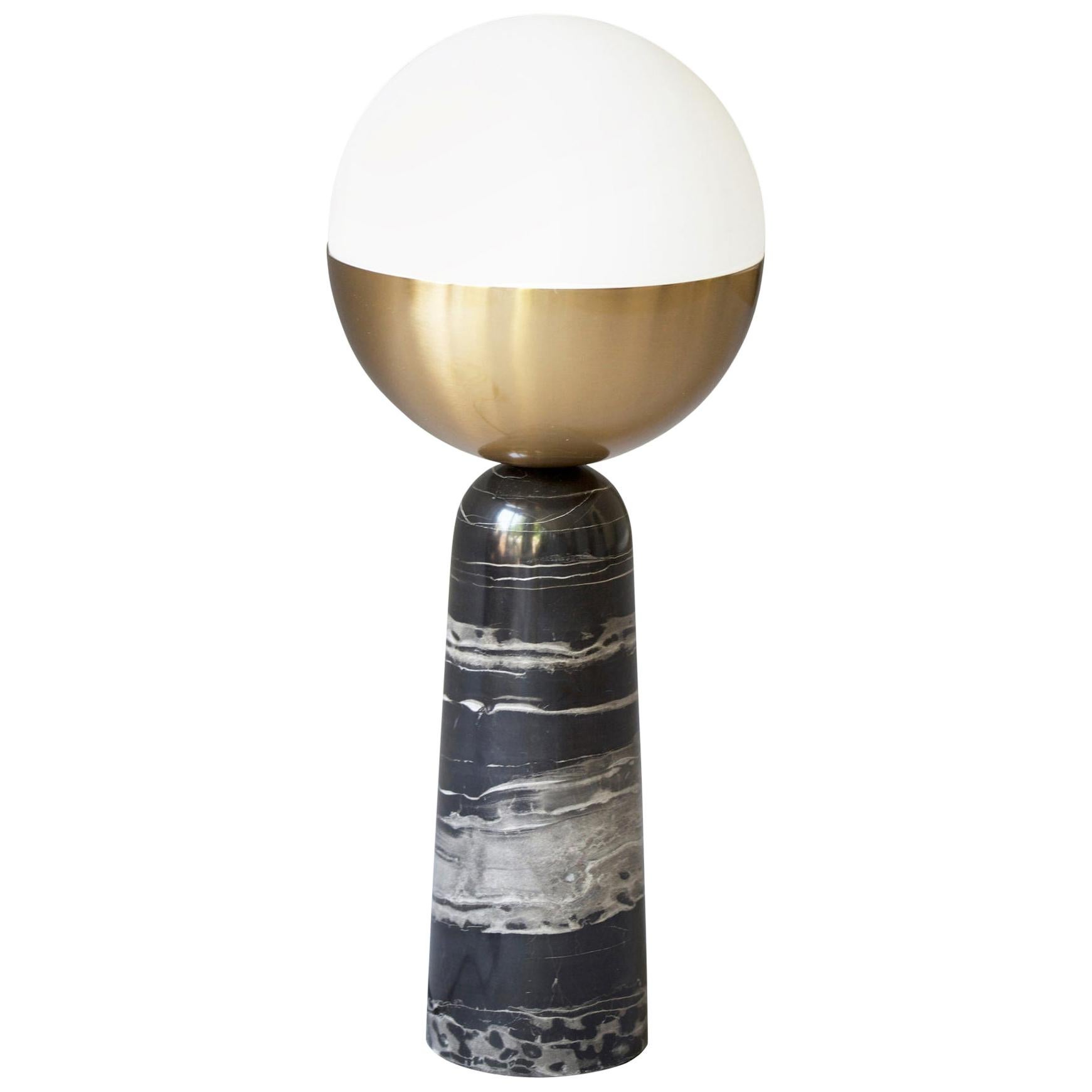 Brass "Globe" Table Lamp, Square in Circle