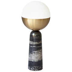 Brass "Globe" Table Lamp, Square in Circle