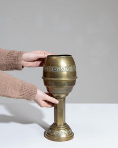 Brass Goblet Barware from Belgium, 1930s Antique, Functional Design
