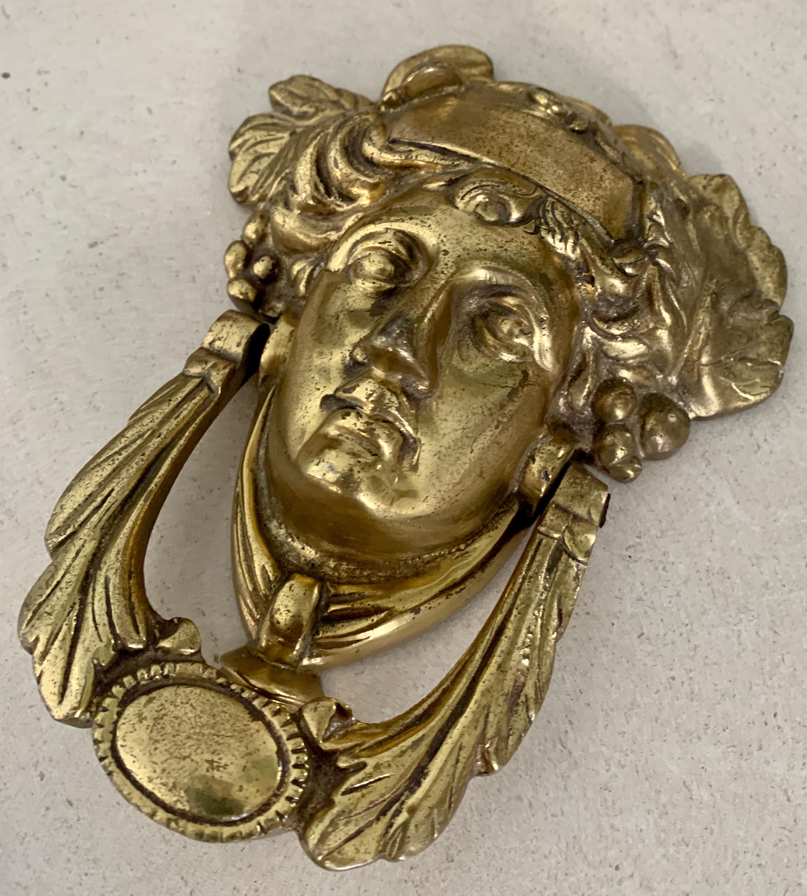 satin brass door knocker