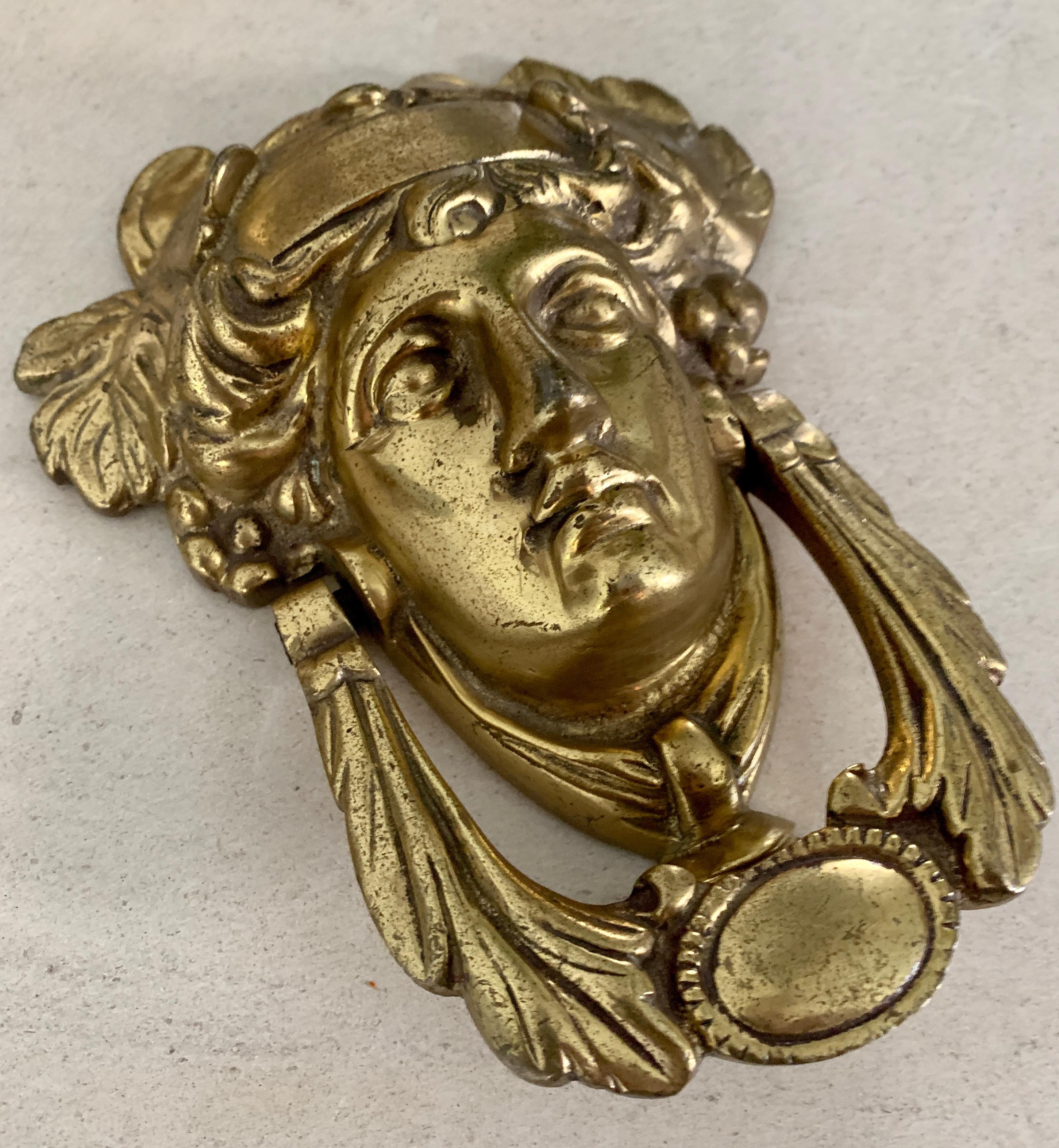Brass Goddess Athena Door Knocker In Good Condition In Los Angeles, CA