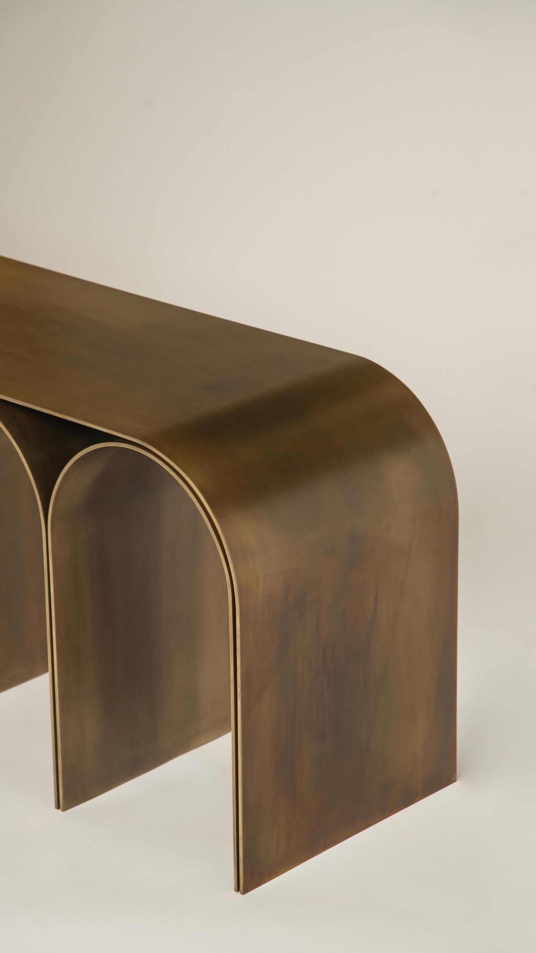 Brass Gold Arch Bench by Pietro Franceschini For Sale 8