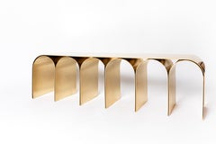 Contemporary Brass Gold Arch Long Bench by Pietro Franceschini