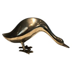 Vintage Brass Goose, French Work, circa 1970