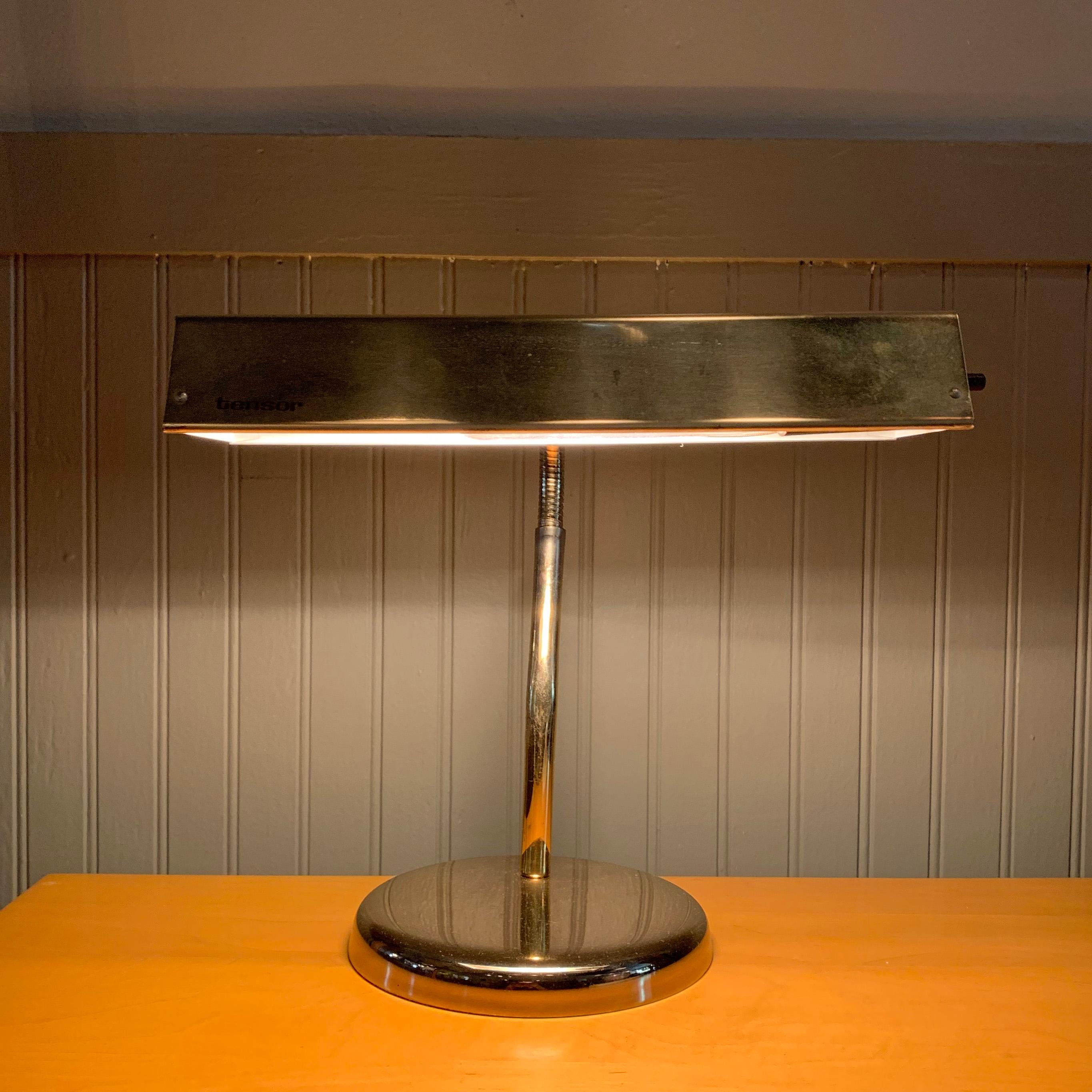 American Brass Gooseneck Desk Lamp by Tensor