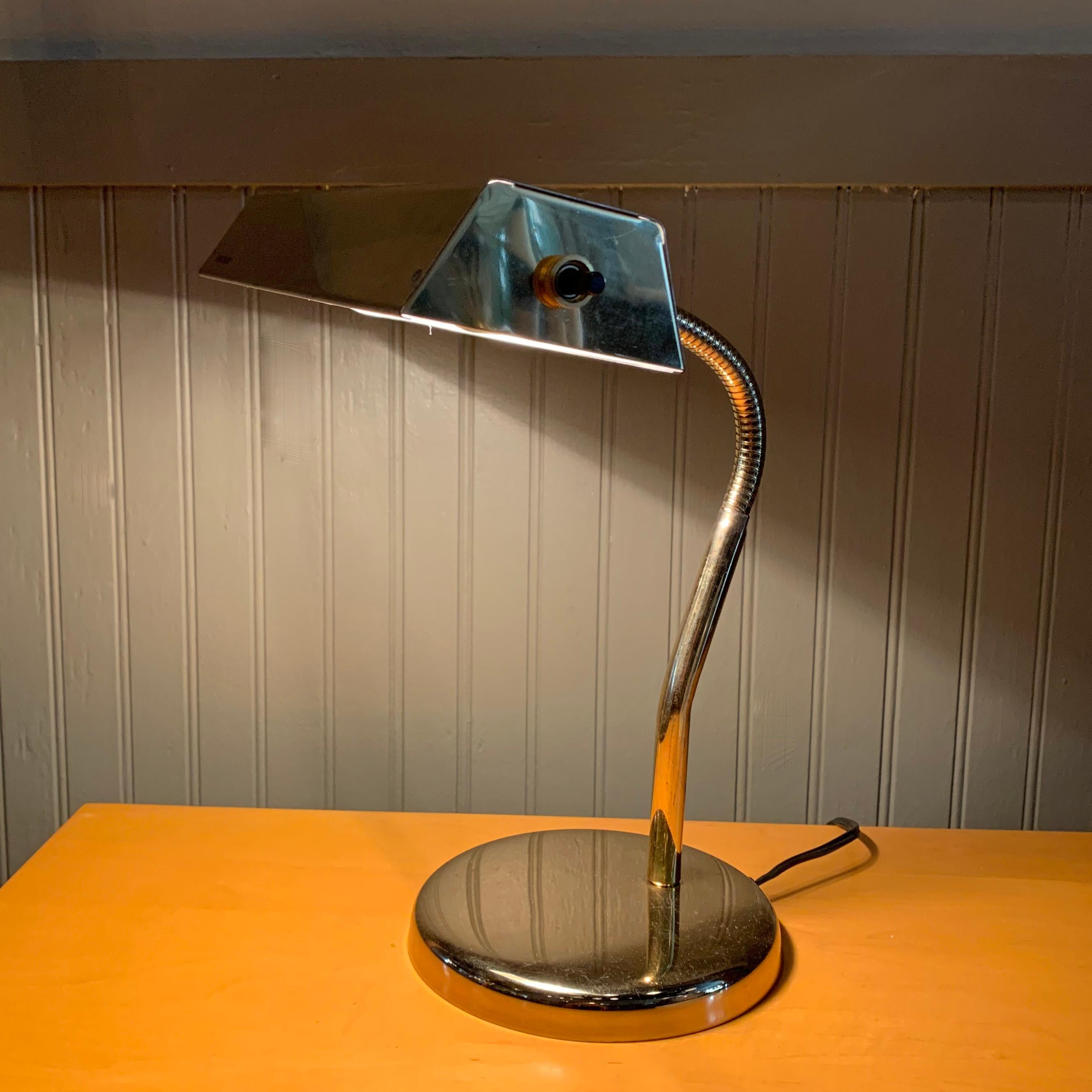 Brass Gooseneck Desk Lamp by Tensor In Good Condition In Brooklyn, NY