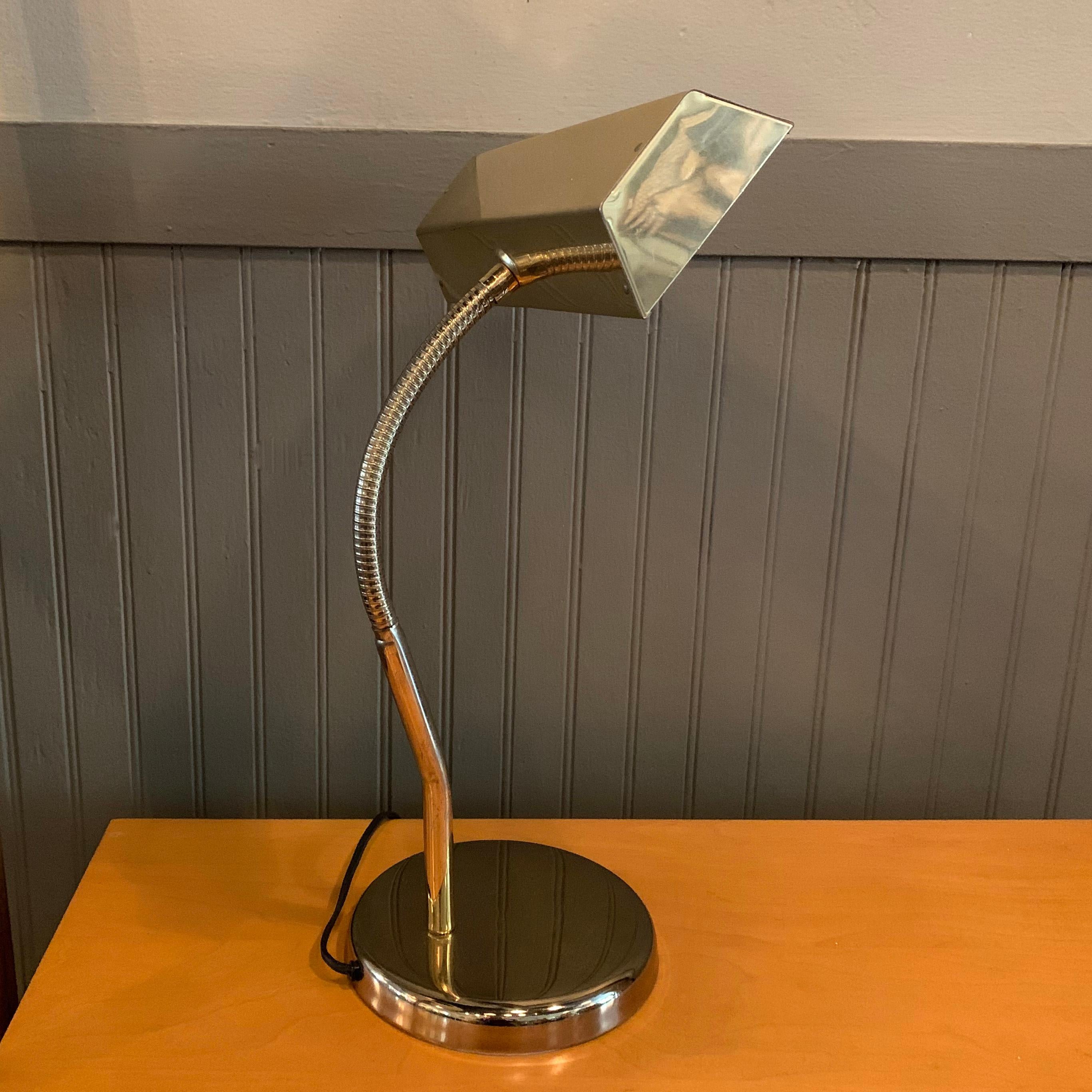 Brass Gooseneck Desk Lamp by Tensor 1