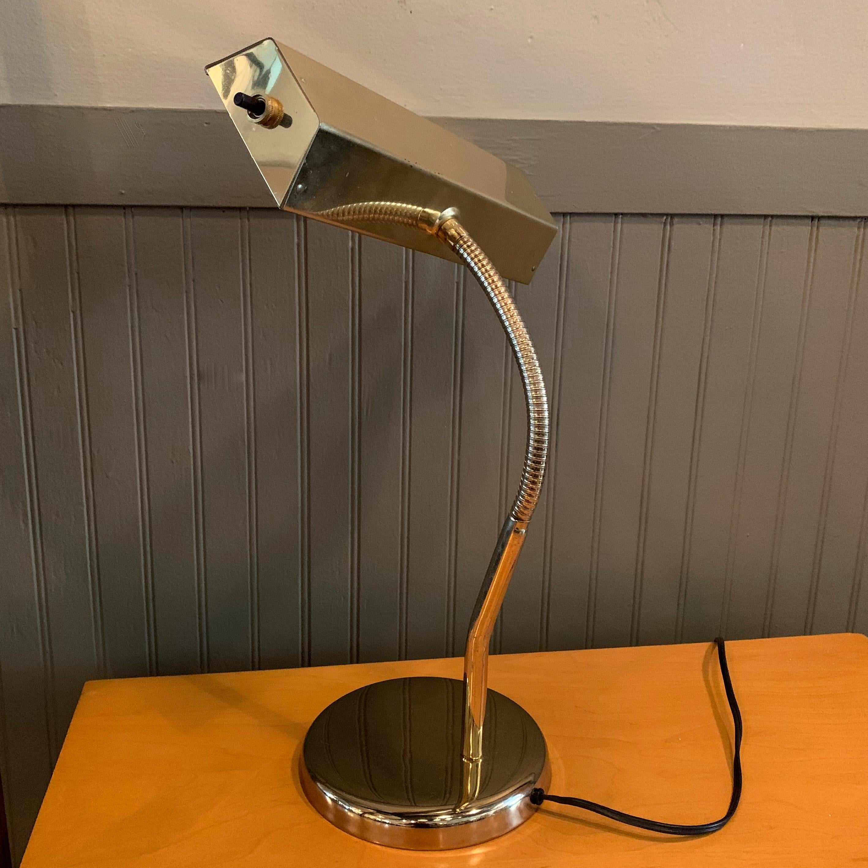 Brass Gooseneck Desk Lamp by Tensor 3