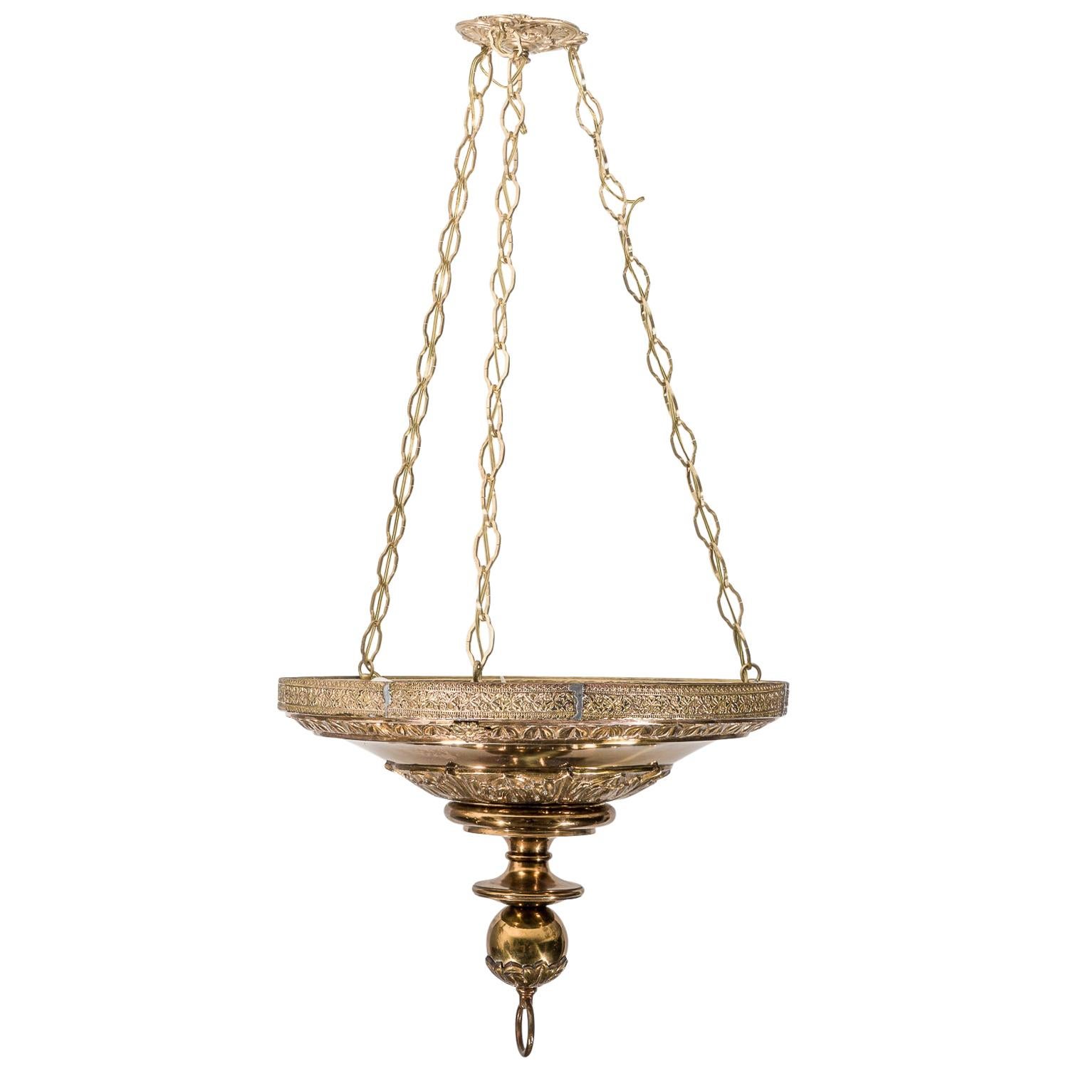 Brass Gothic Revival Chandelier