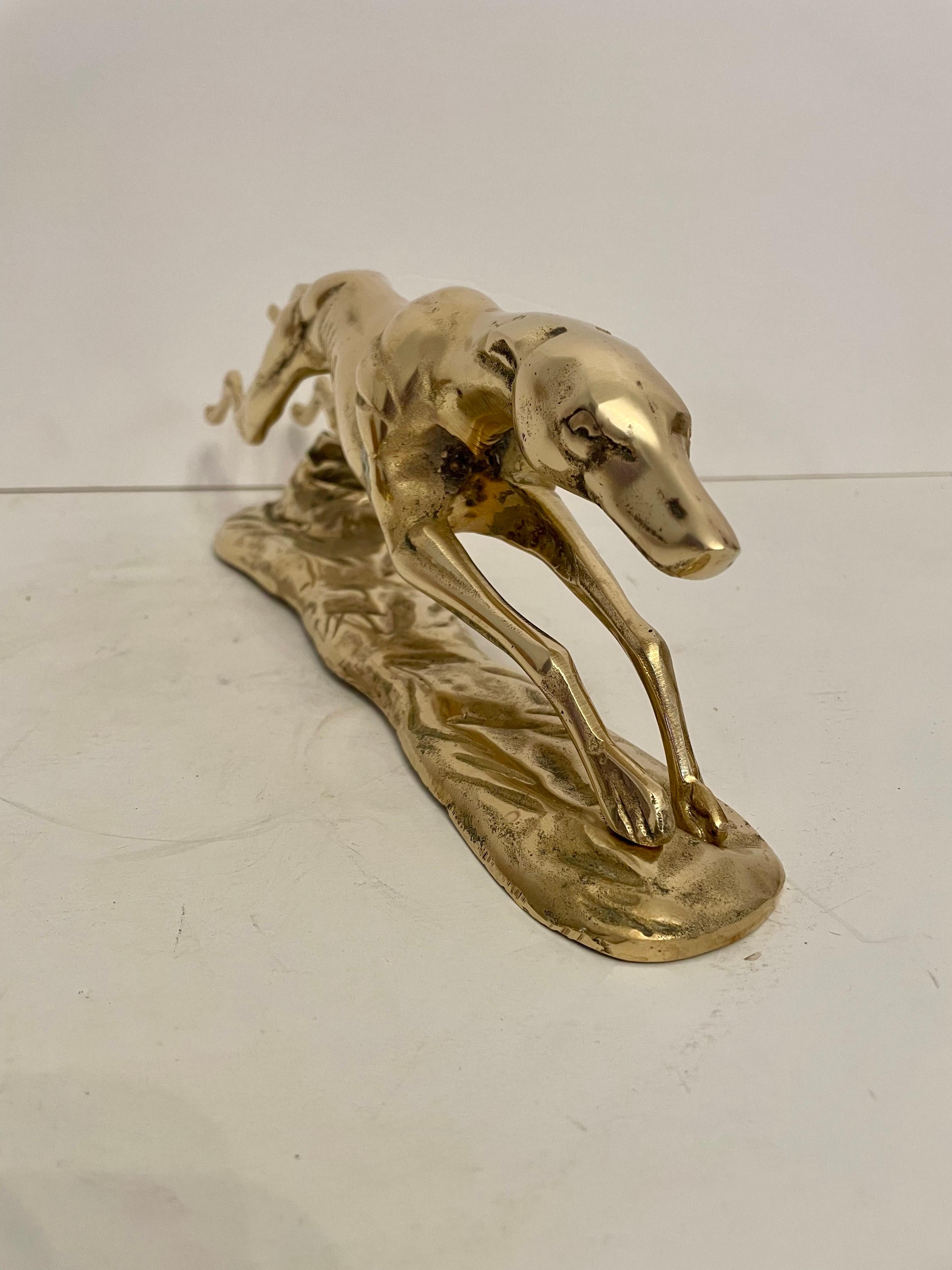 Brass Greyhound Sculpture For Sale 3