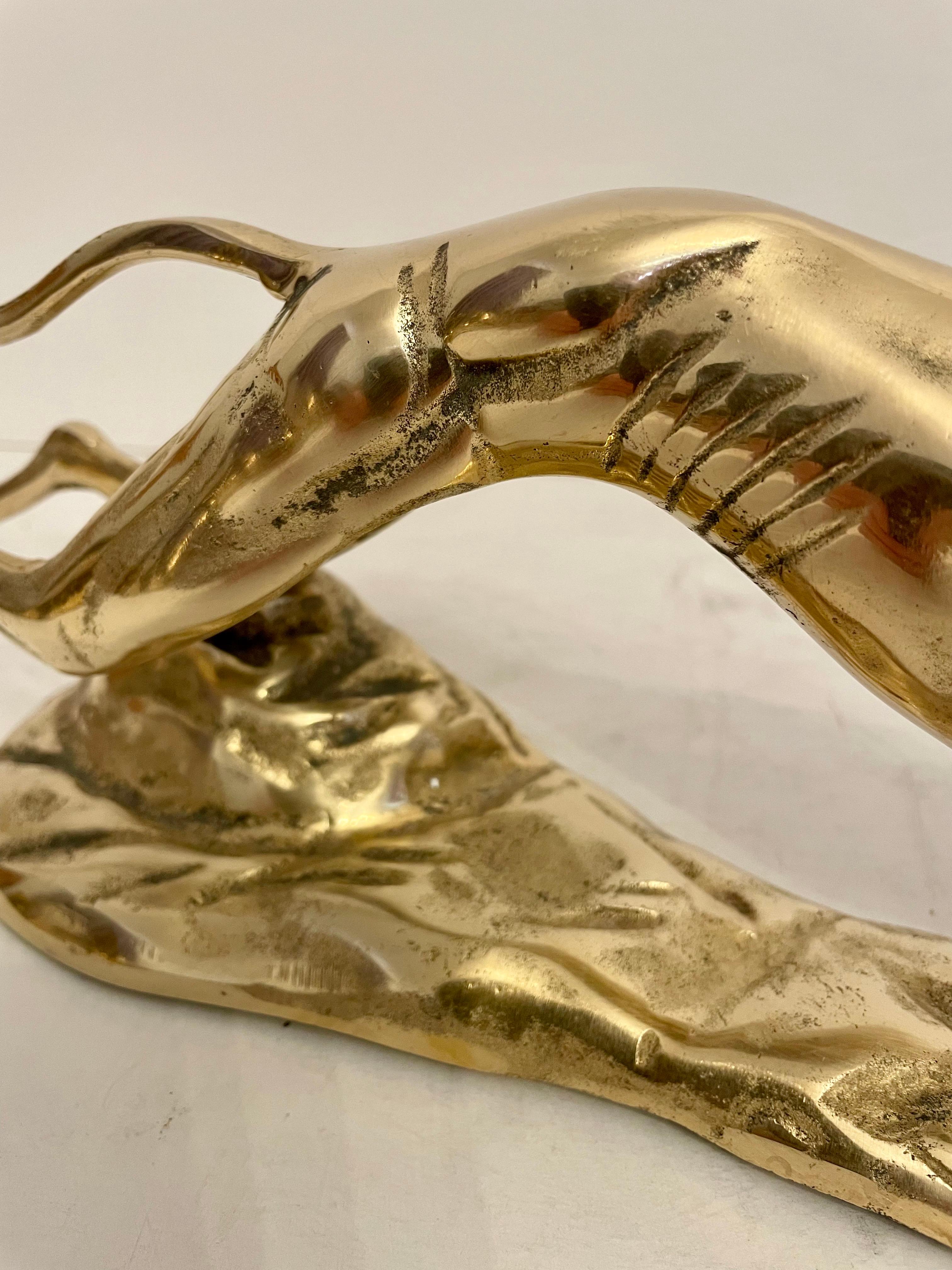 Brass Greyhound Sculpture For Sale 2