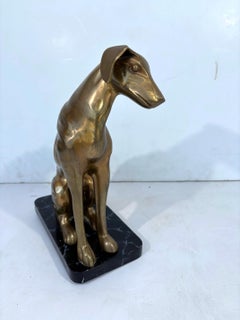 Brass Greyhound Whippet Dog Statue