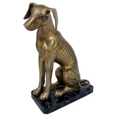 Brass Greyhound Whippet Dog Statue