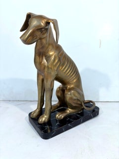 Messing Greyhound Whippet Hund Statue