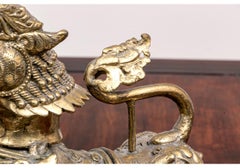 Brass Guardian Temple Lion Figure