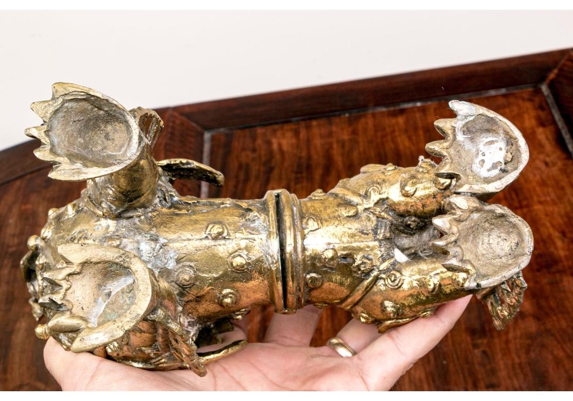 Brass Guardian Temple Lion Figure For Sale 1