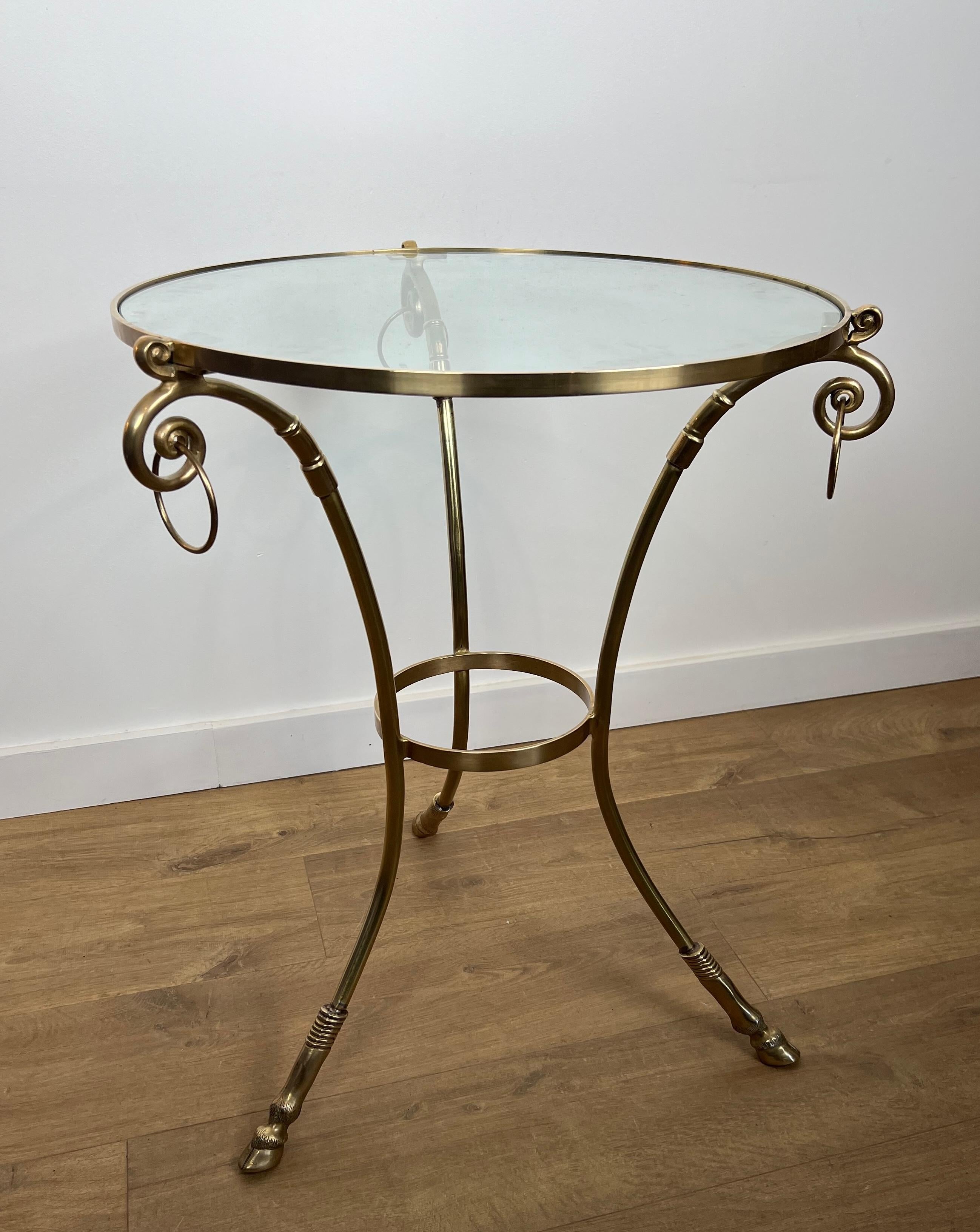Brass Gueridon in the Style of Maison Jansen For Sale 6