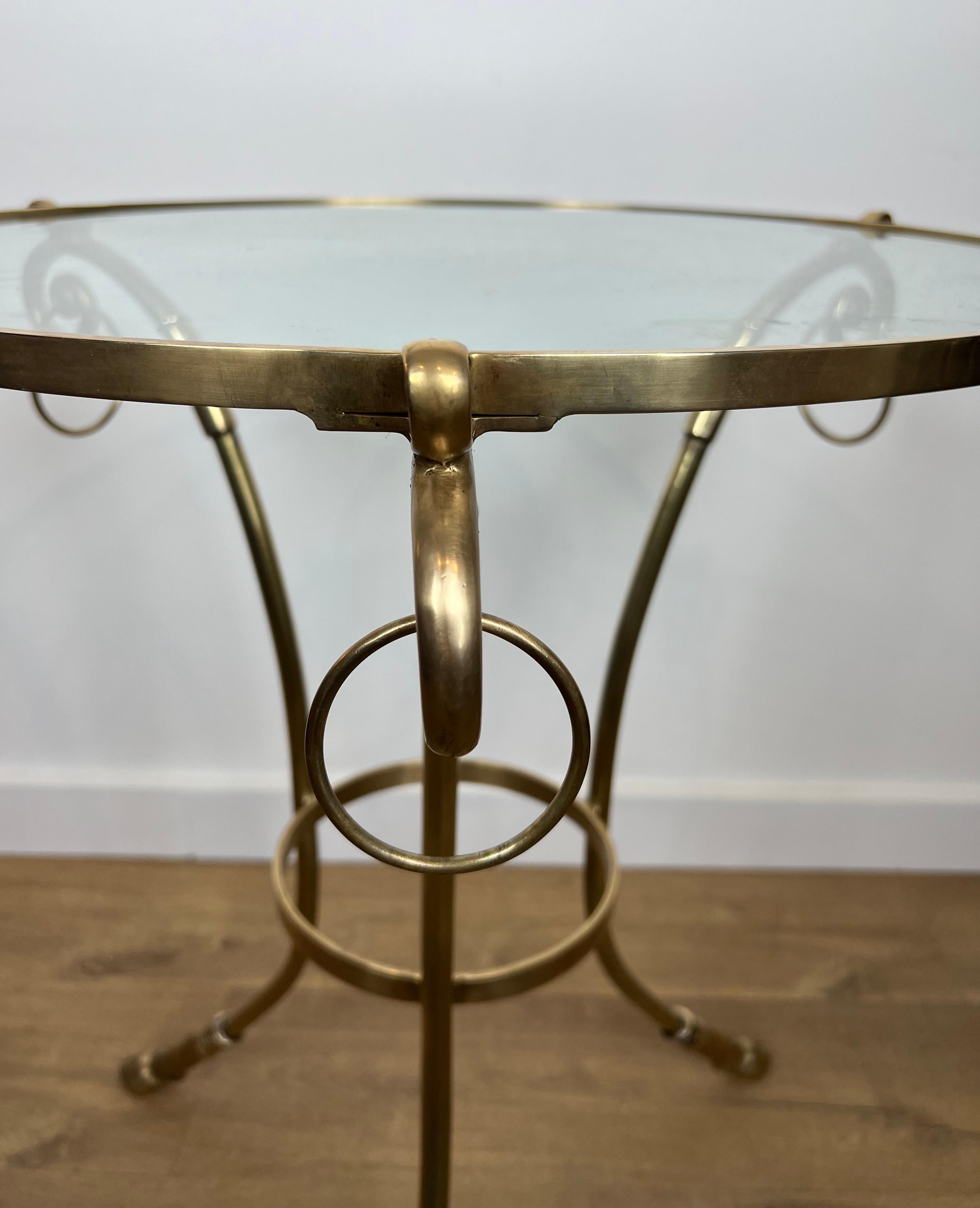 Brass Gueridon in the Style of Maison Jansen For Sale 9