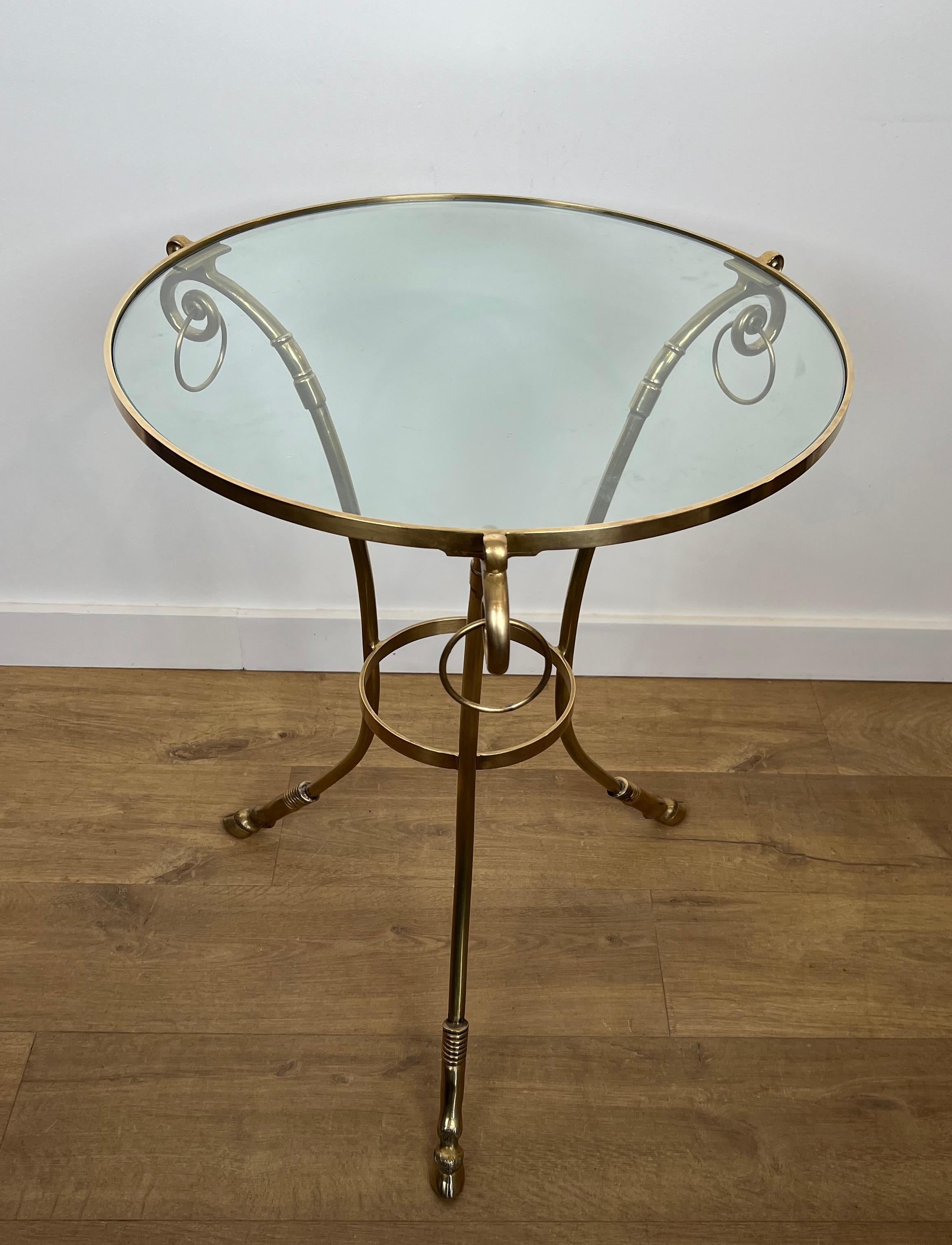 Brass Gueridon in the Style of Maison Jansen For Sale 11