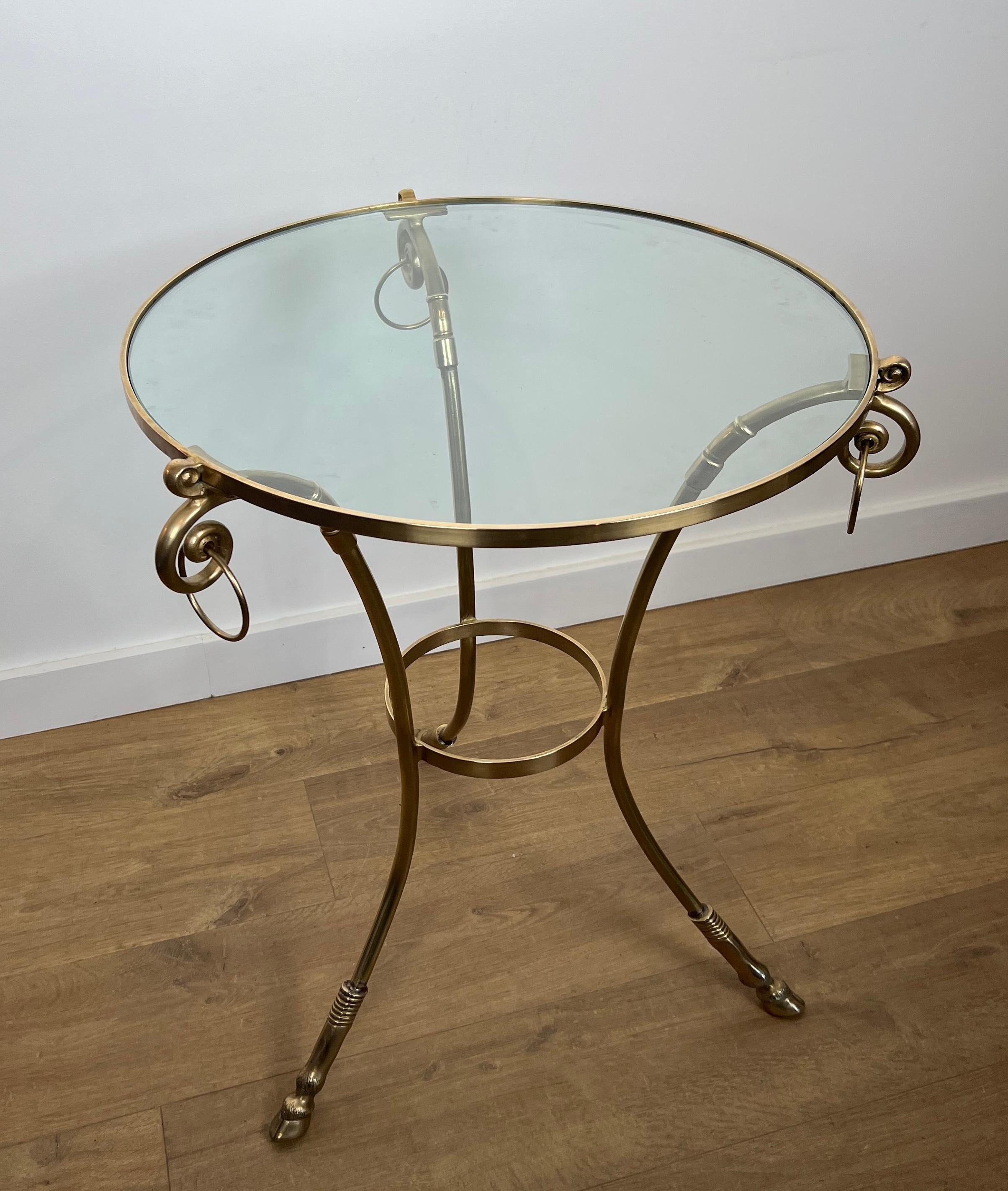 French Brass Gueridon in the Style of Maison Jansen For Sale