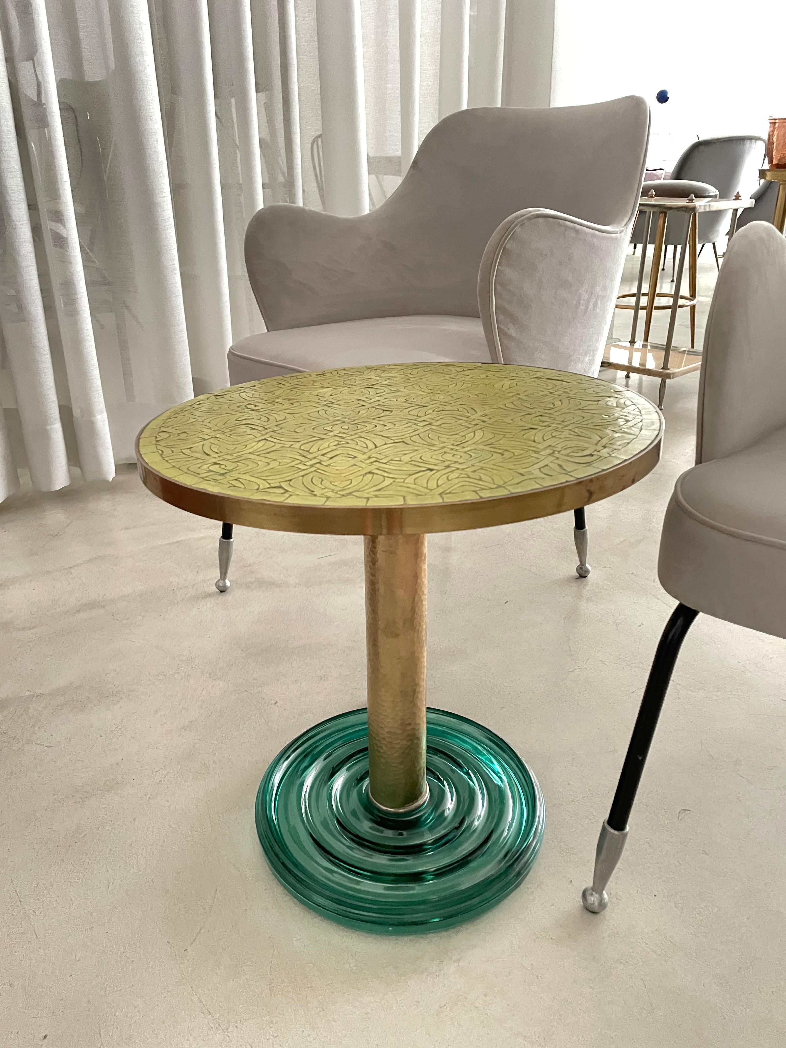 Brass Guéridon Side Table, Confinement Collection by JAS 1