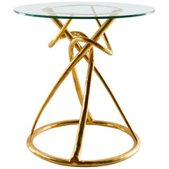 Brass Gueridon Table, Gordian Node, Misaya