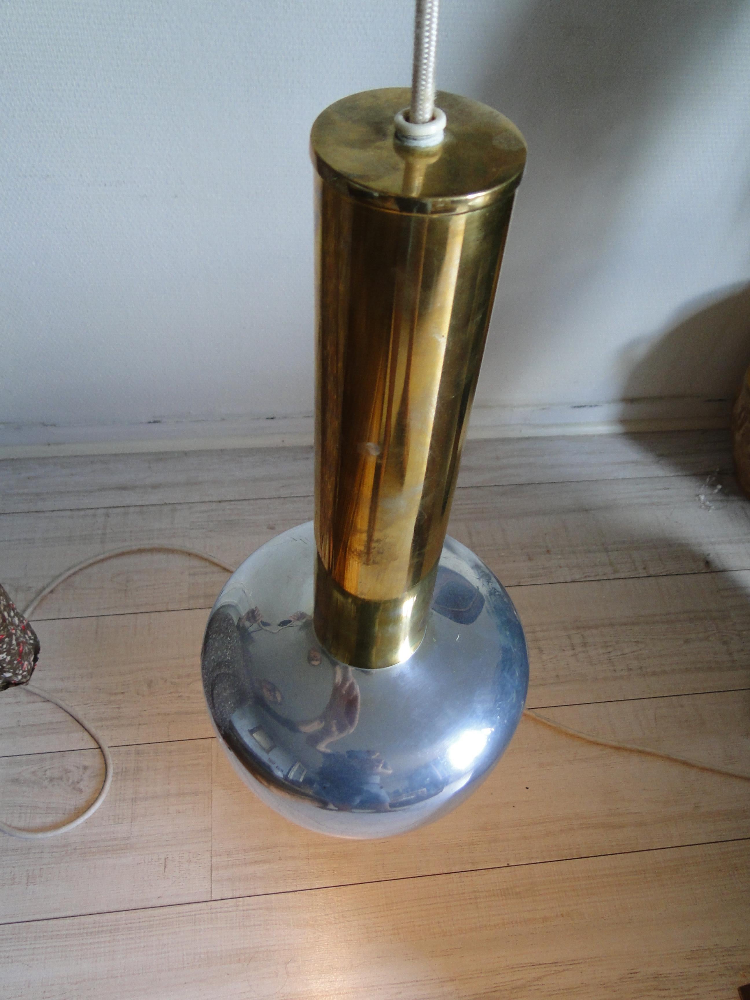 Vilhelm Lauritzen Brass Guldpendel Lamp Pendant for Louis Poulsen  1