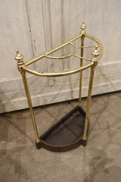 Brass Half Moon Umbrella Stand, 1930s France