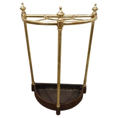 Vintage Brass Half Moon Umbrella Stand, 1930s France