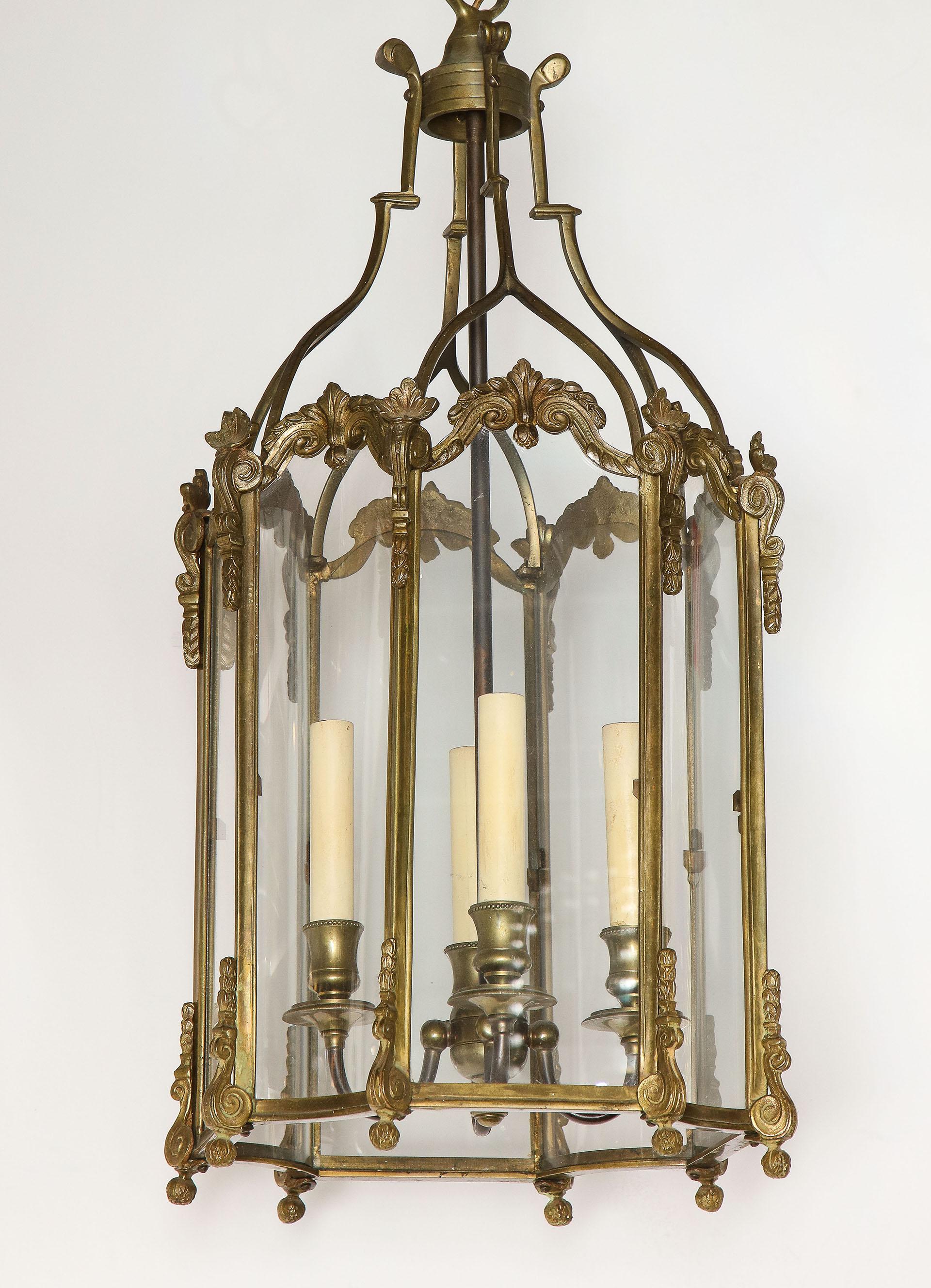 Brass Hall Lanterns In Good Condition In New York, NY