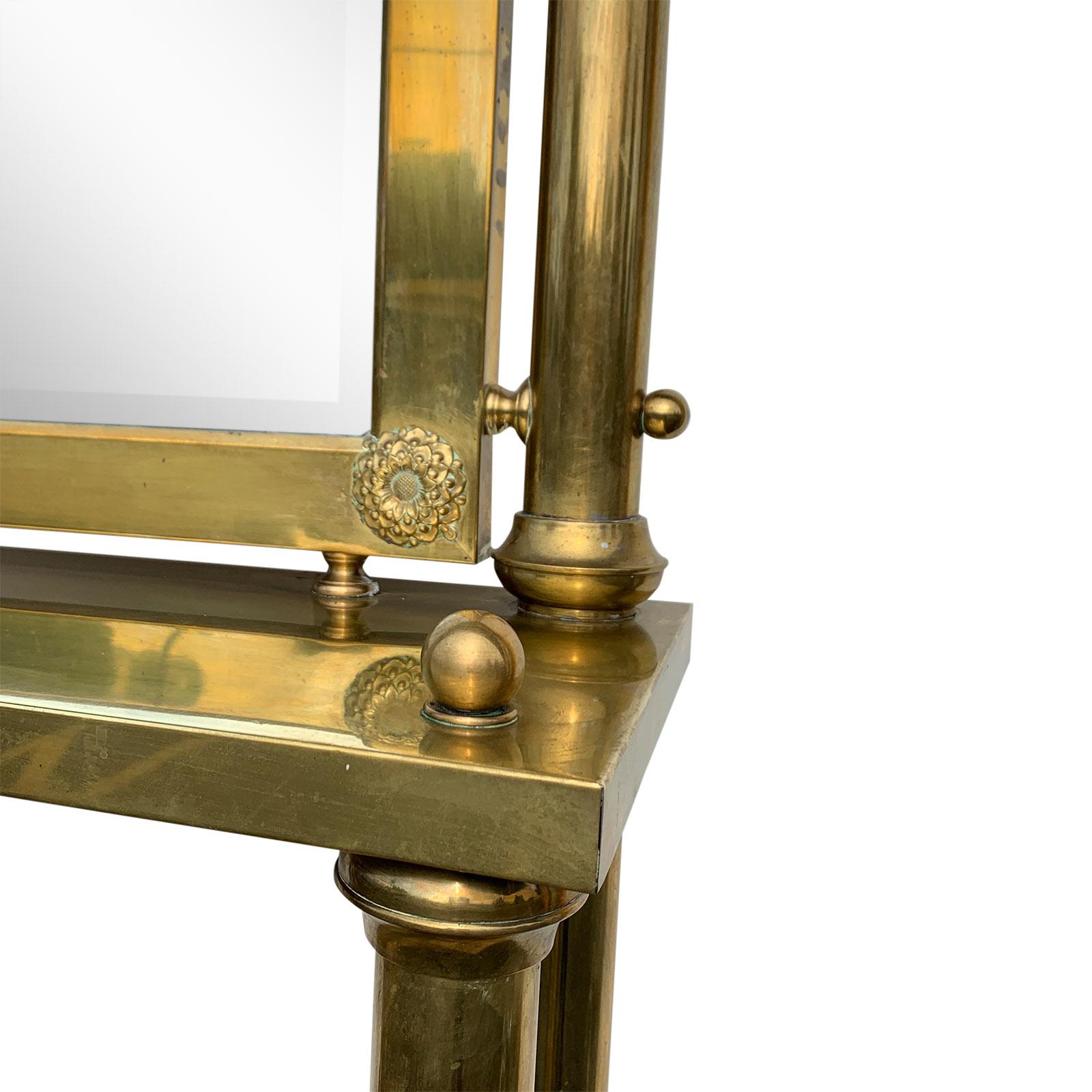 Brass Hall Tree Console Table / Mirror 4