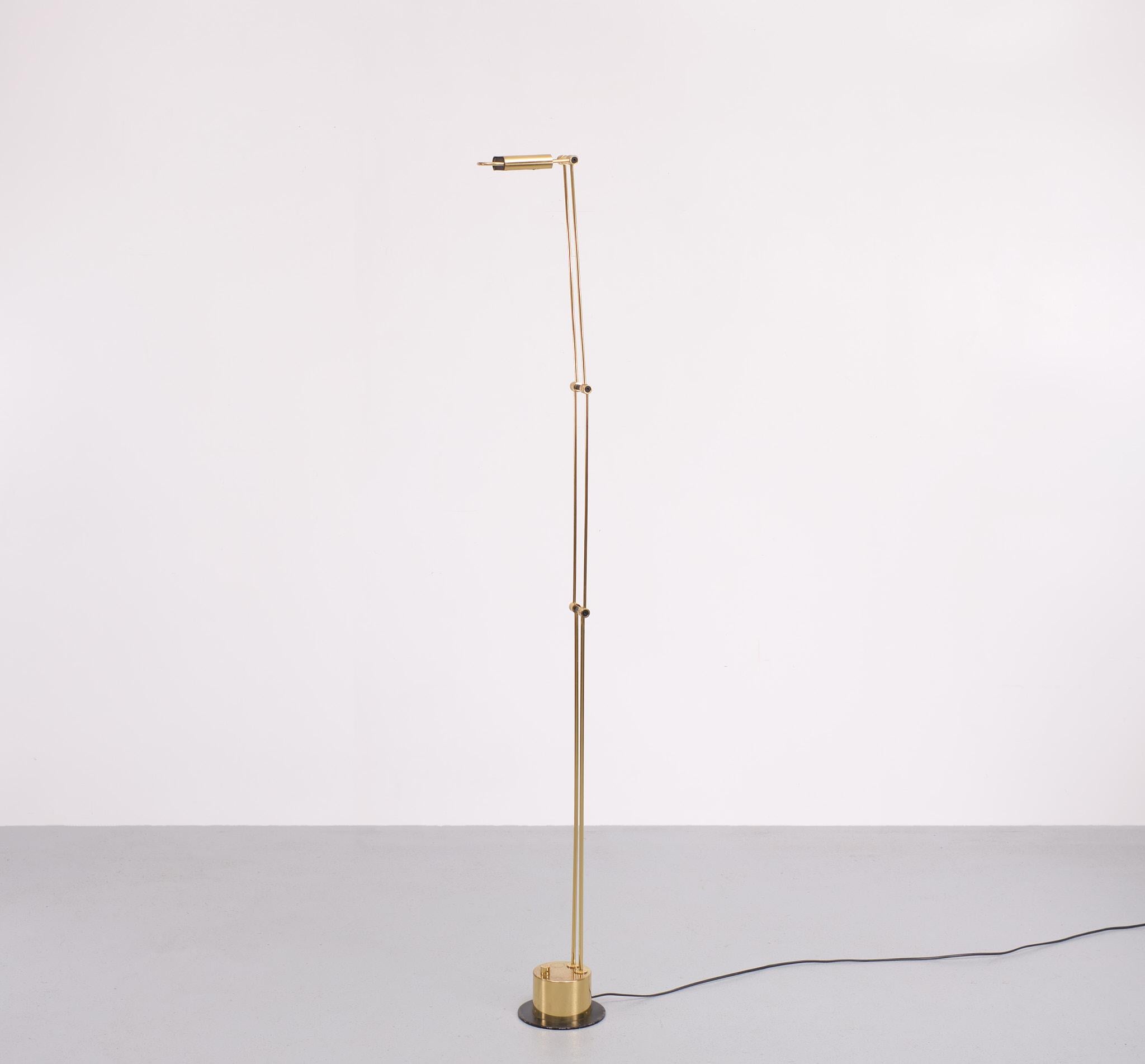 Brass Halogen Floor Lamp, Germany, 1980s For Sale 1