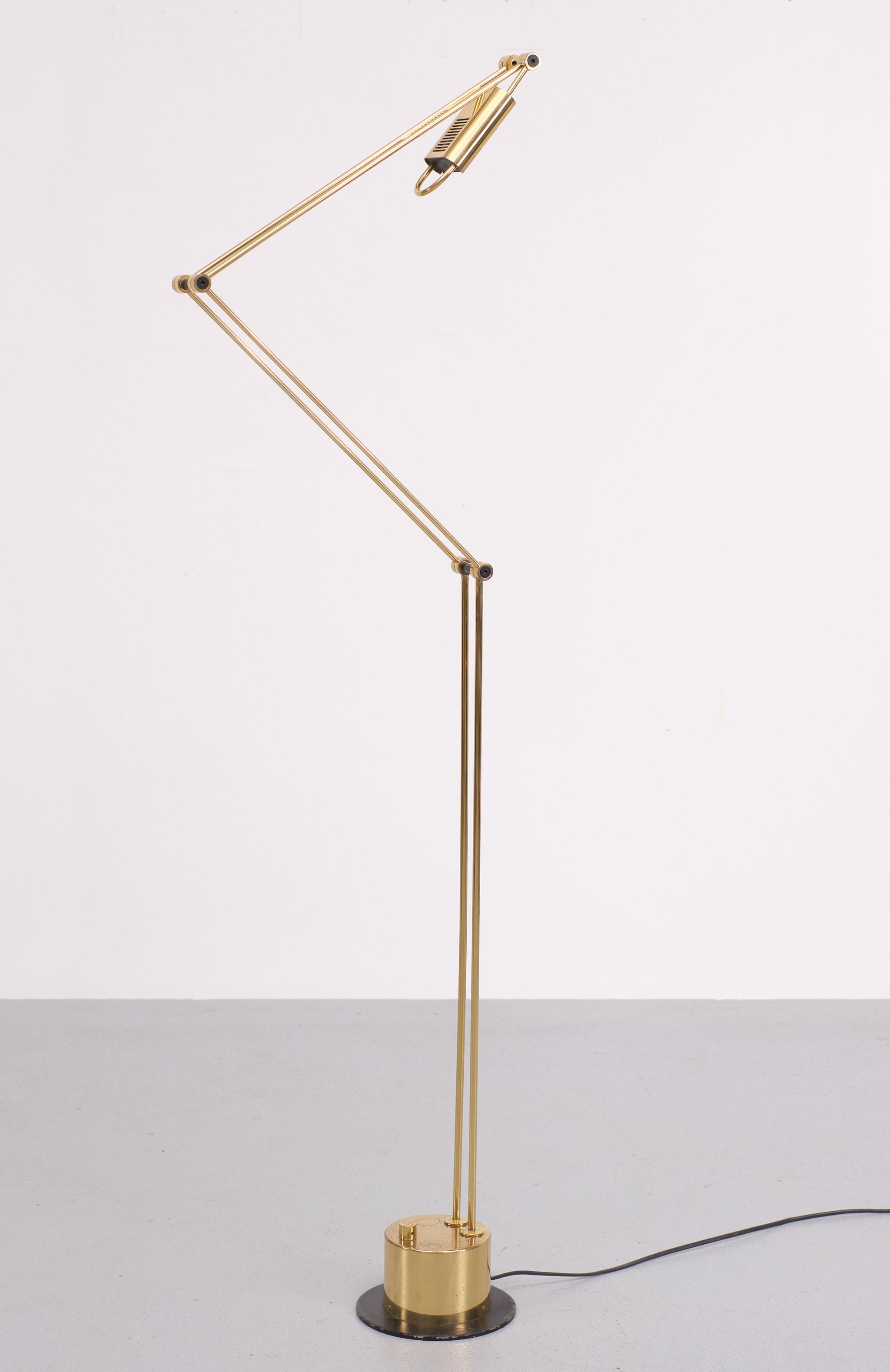 Brass Halogen Floor Lamp, Germany, 1980s For Sale 3