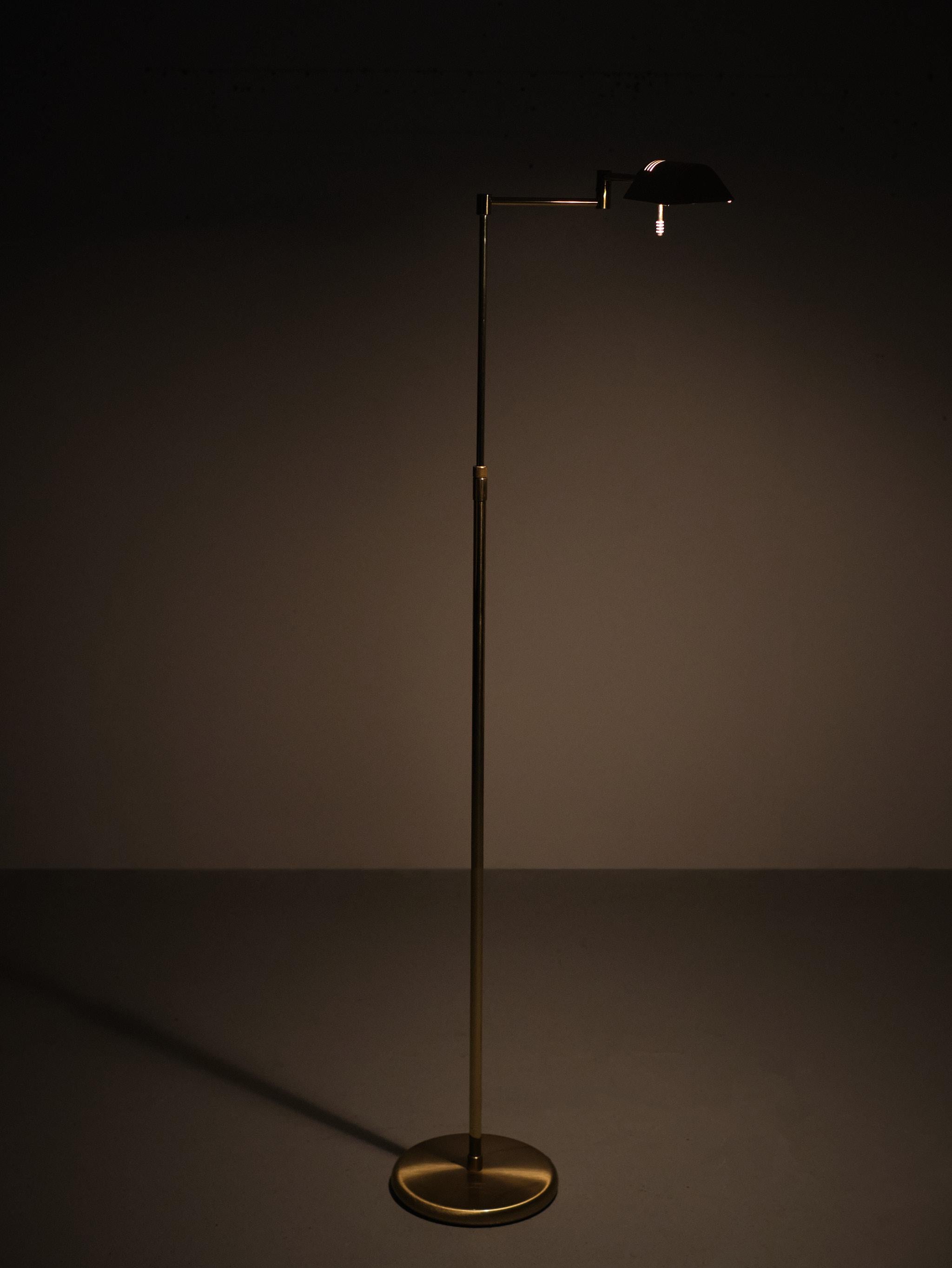 Mid-Century Modern Brass Halogen Holtkotter Floor Lamp, 1970s, Germany