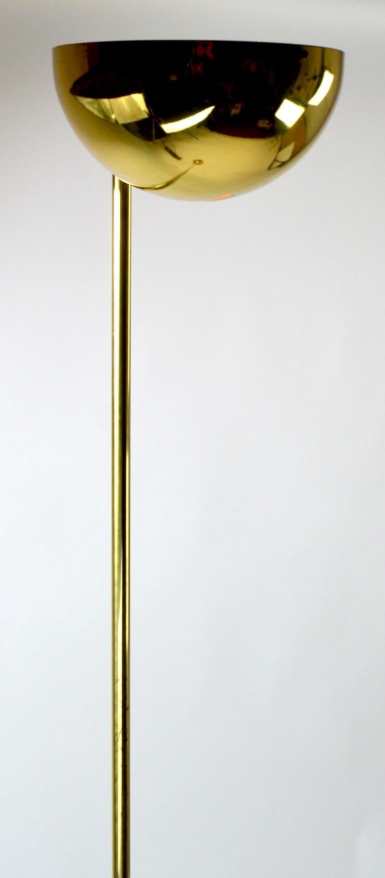 Post-Modern Brass Halogen Uplight Torchère