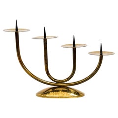 Brass Hammered Candleholder for 4 Candles, circa 1950s