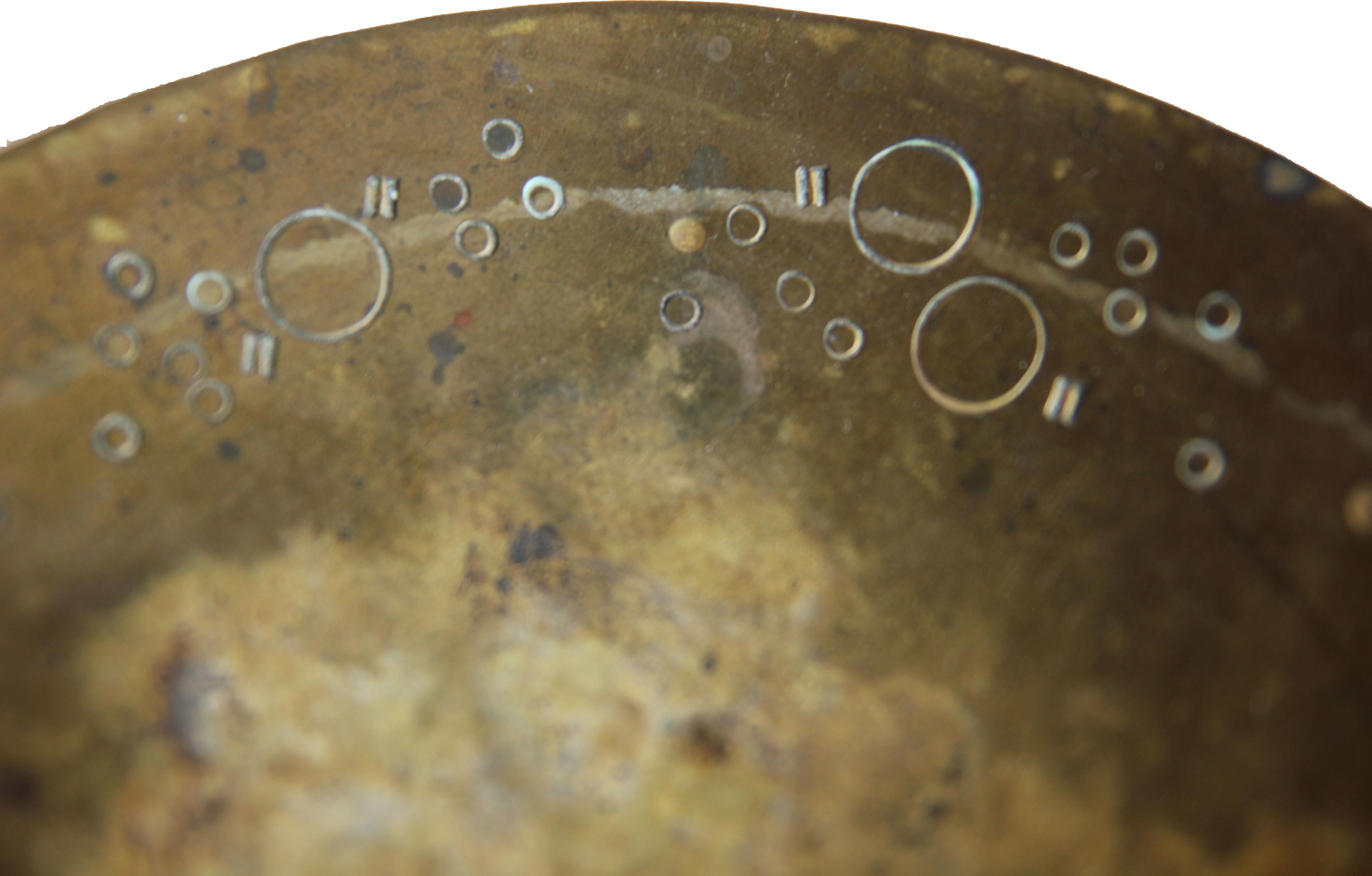 German Brass Hammered Dish by Hayno Focken Numbered 818