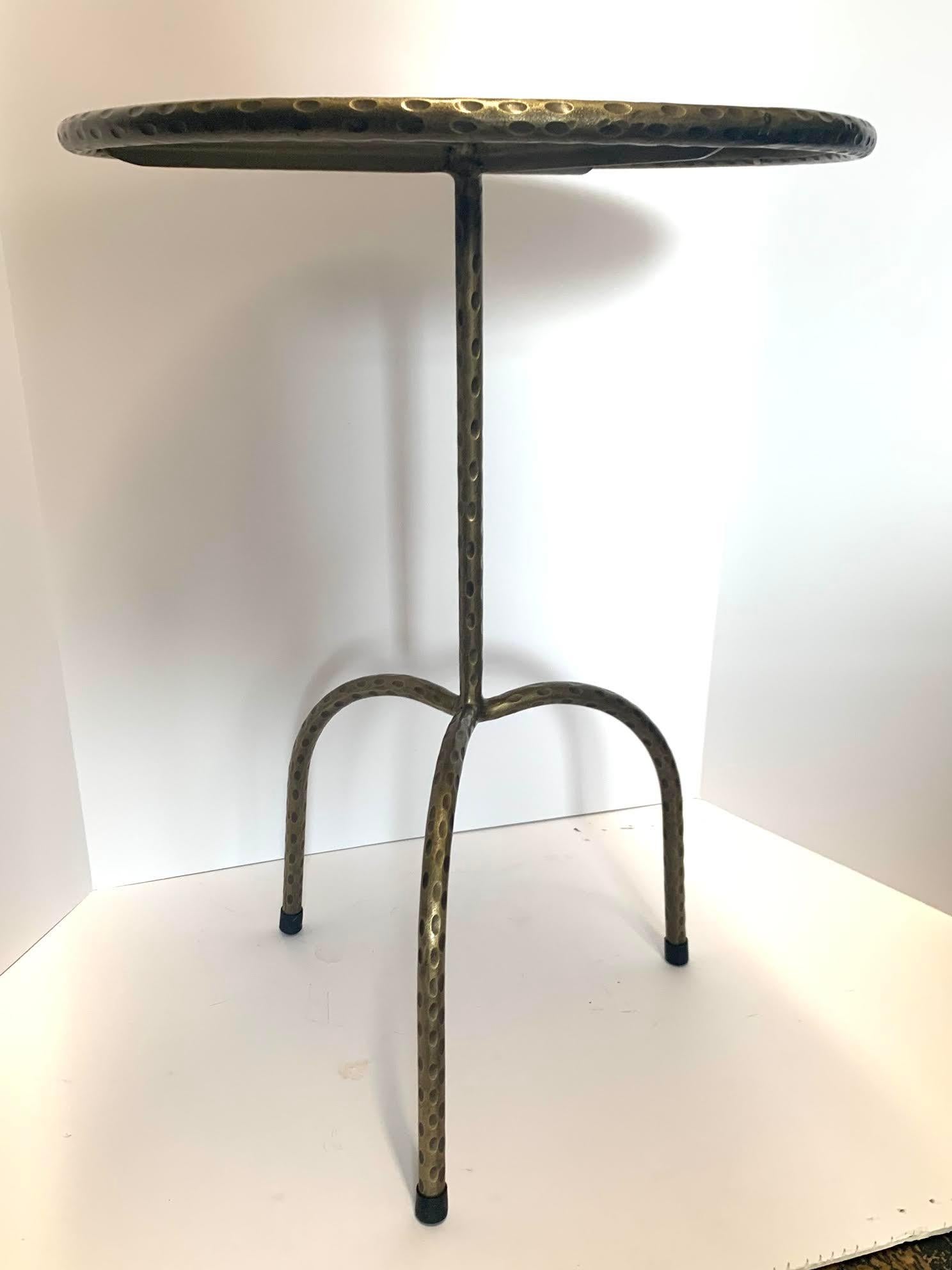 hammered brass table