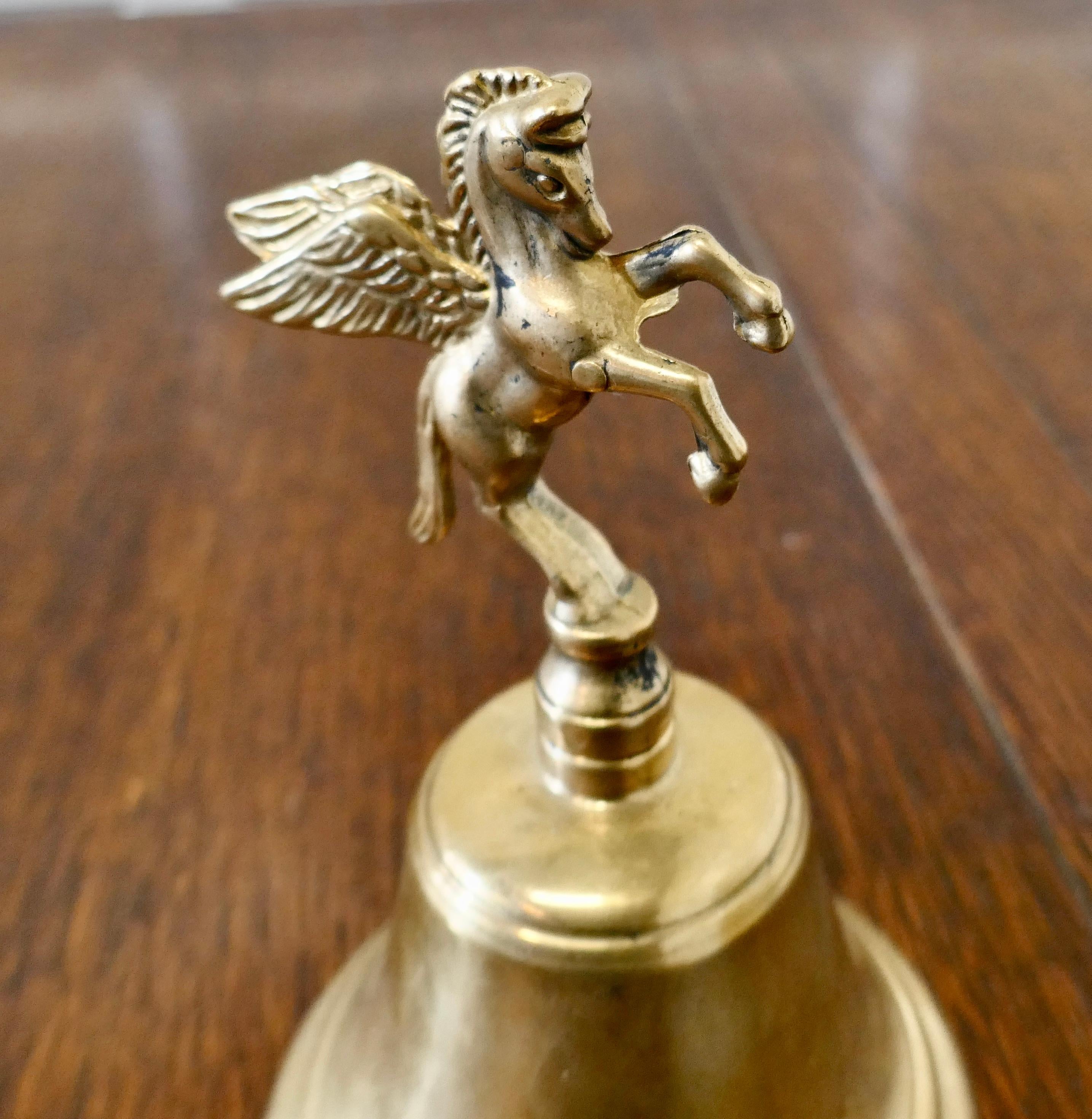 Country Brass Hand Bell with Pegasus Handle 