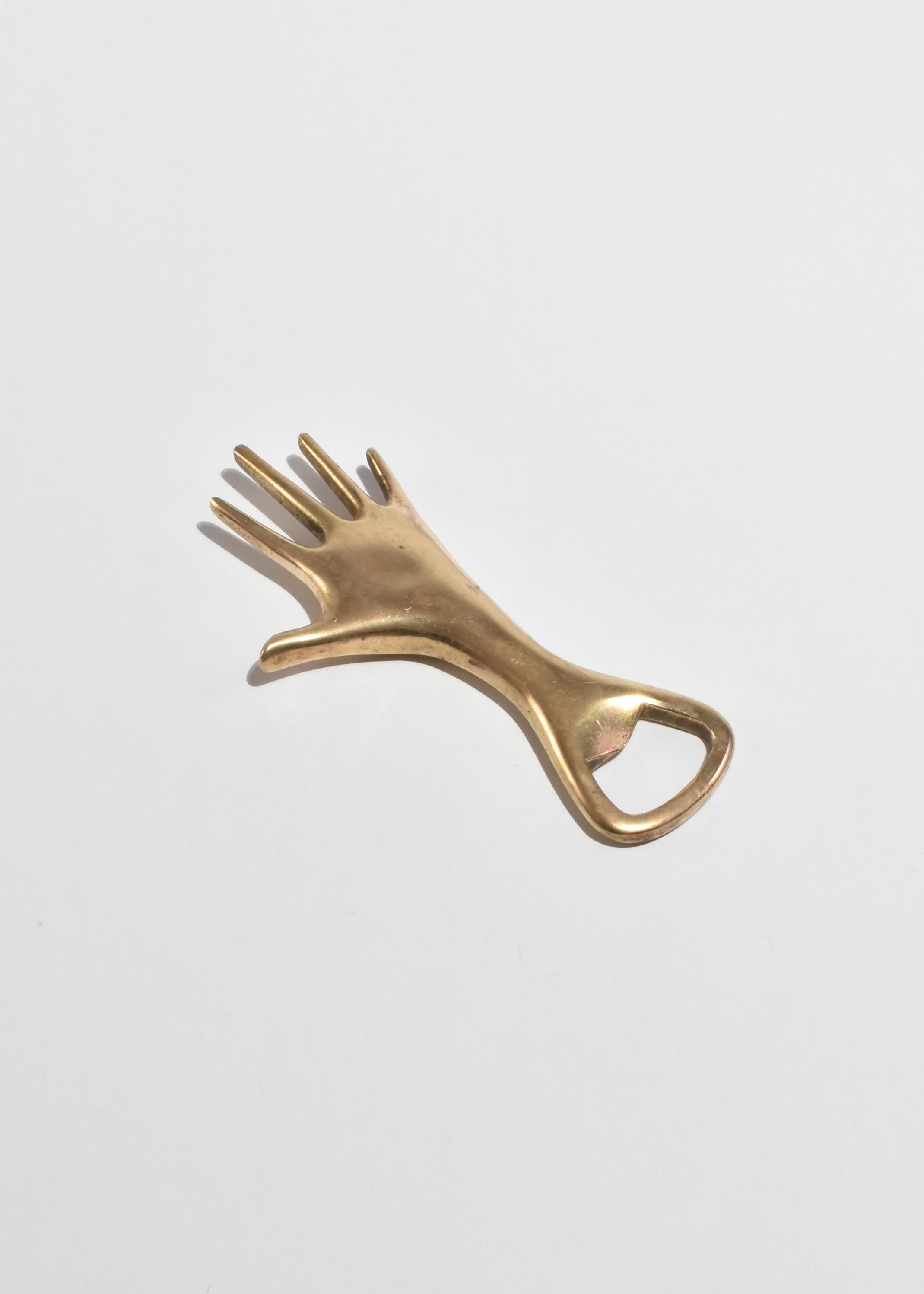Brass Hand Bottle Opener In Good Condition For Sale In Richmond, VA