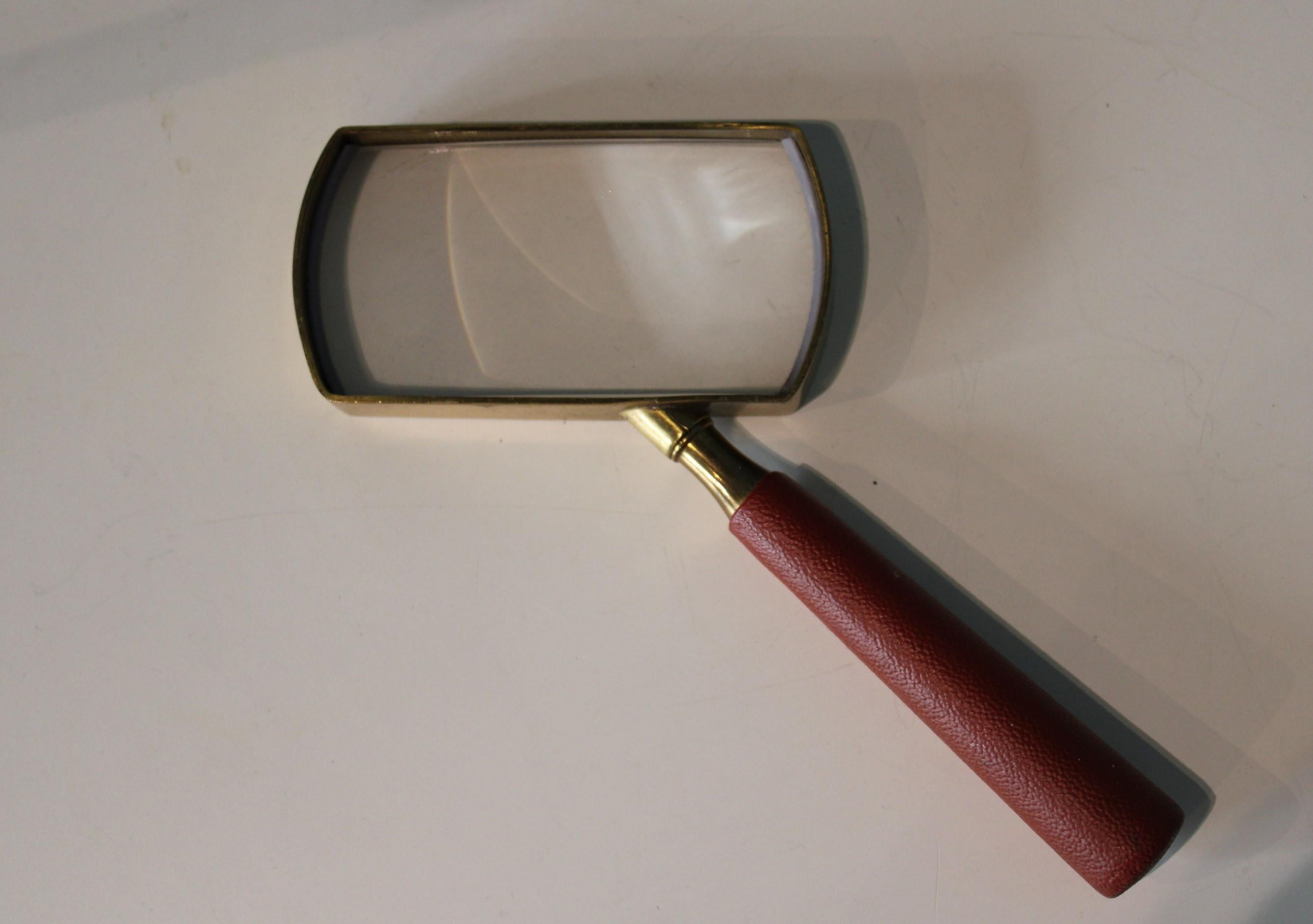 20th Century Brass Hand Magnifying Glass, Vintage For Sale