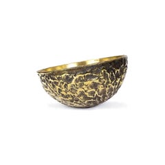 Hand Sculpted Burnt Brass POD Contemporary Art Bowl by Samuel Costantini