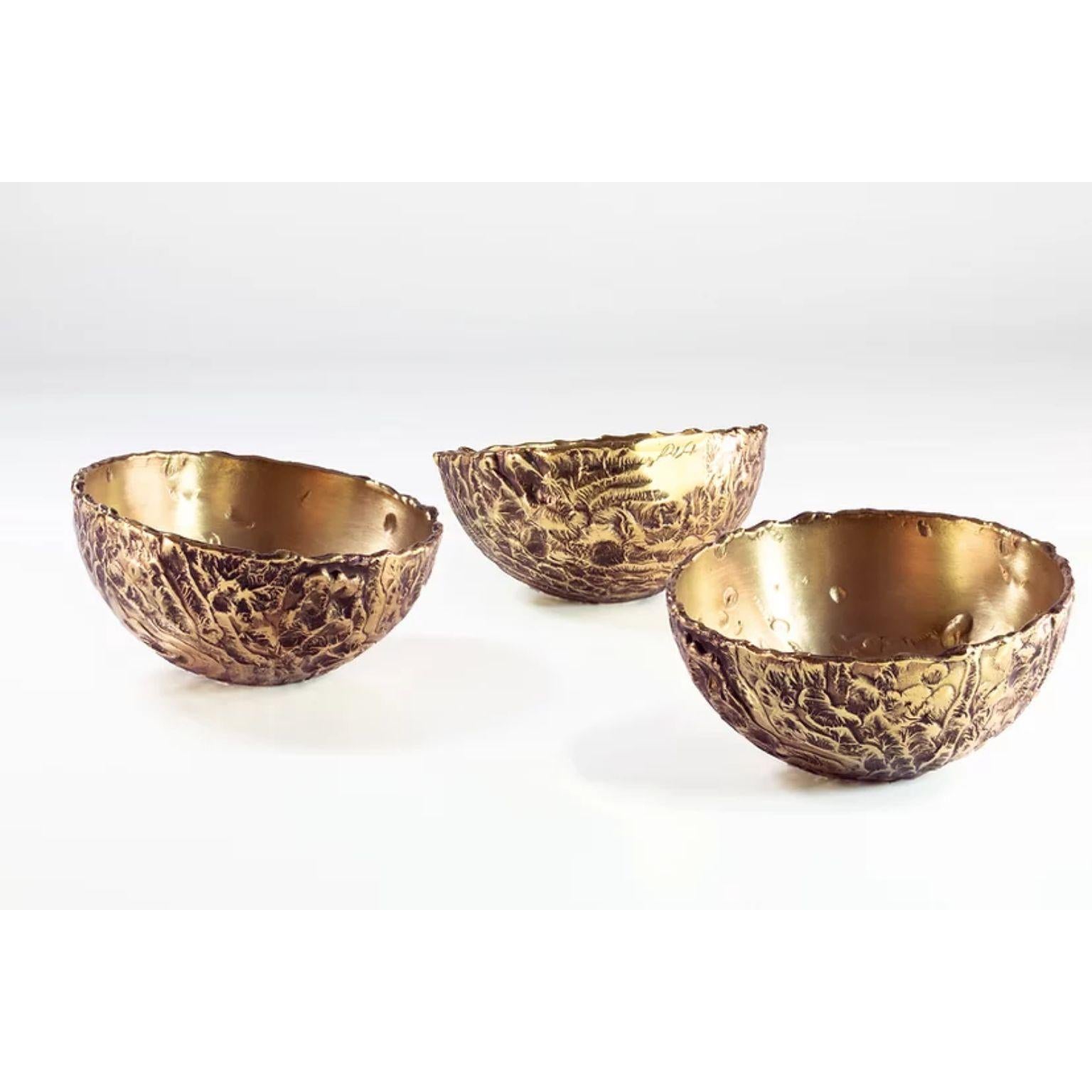 Post-Modern Brass Hand Sculpted POD Bowl by Samuel Costantini For Sale
