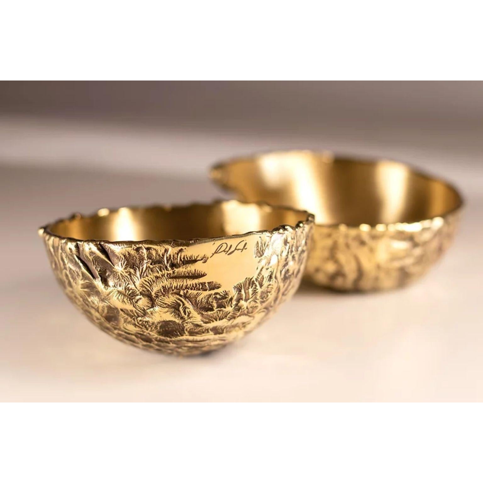 Contemporary Brass Hand Sculpted POD Bowl by Samuel Costantini For Sale