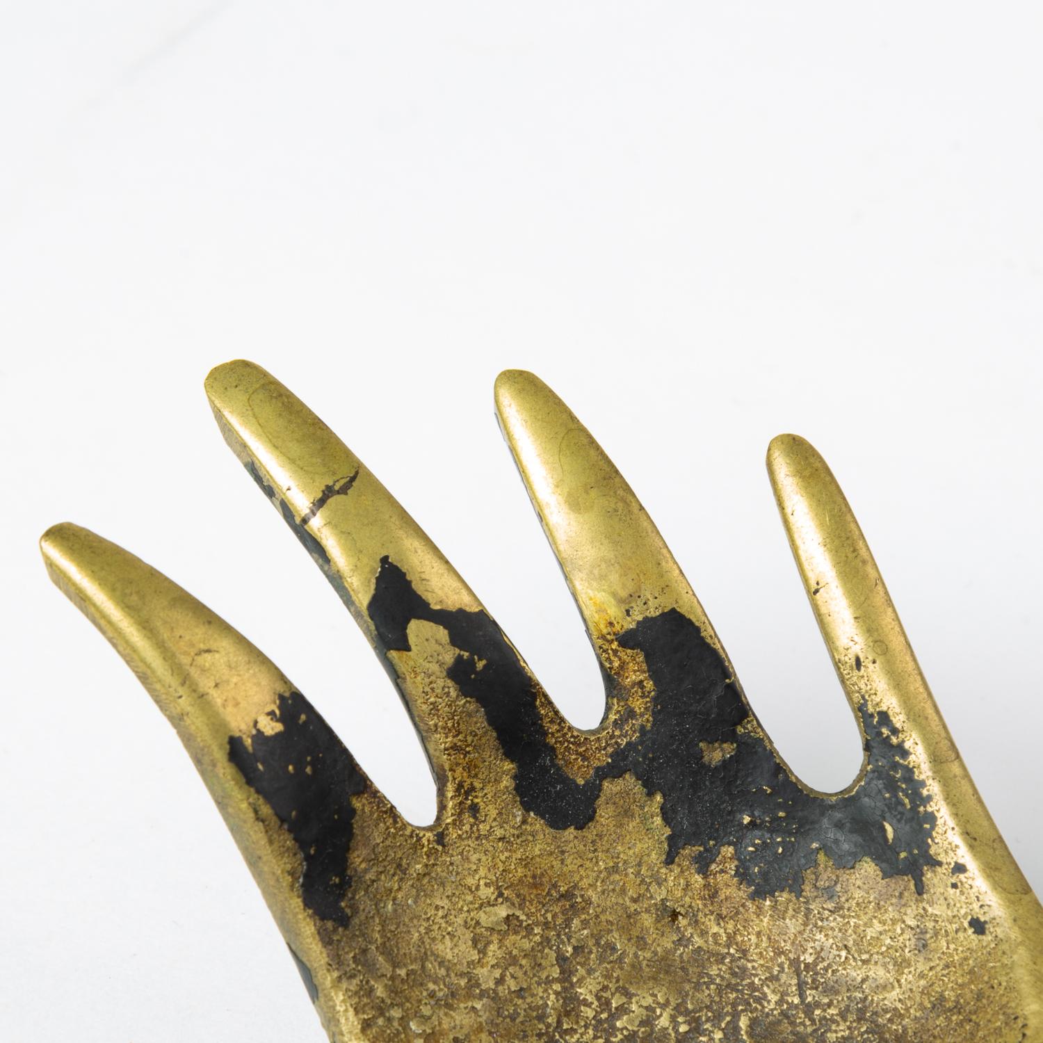 Brass Hand-Shaped Bowl or Ashtray by Walter Bosse for Hertha Baller In Good Condition In Los Angeles, CA