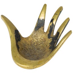Retro Brass Hand-Shaped Bowl or Ashtray by Walter Bosse for Hertha Baller